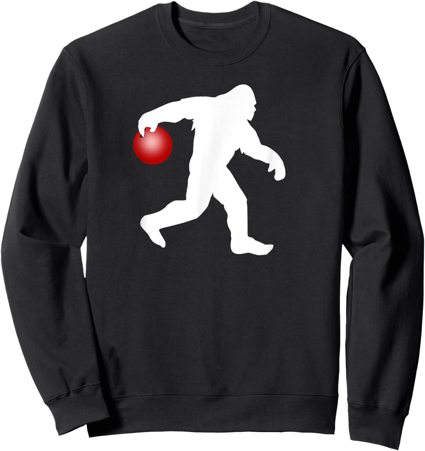 Funny Bigfoot Bowling Shirt, Novelty Sweatshirt - Sweatshirt | Black