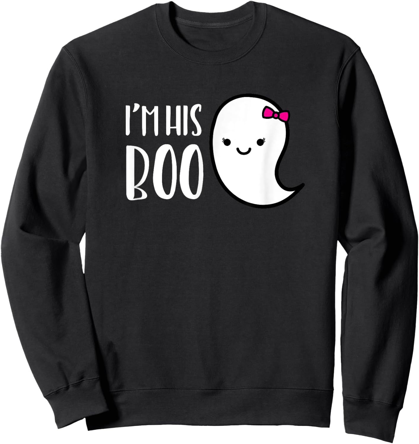 MATCHING SET I'm His or Her Boo Halloween Ghost Couple Shirt Sweatshirt - Sweatshirt | Black