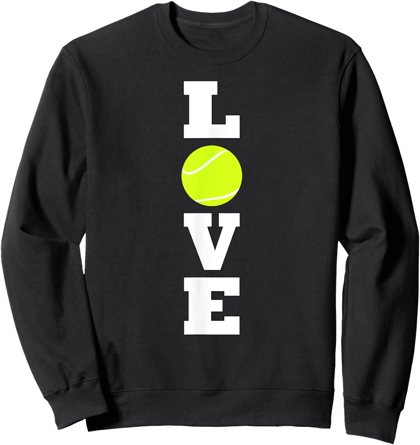 Vertical Tennis LOVE Tennis Player or Coach Practice Sports Sweatshirt - Sweatshirt | Black