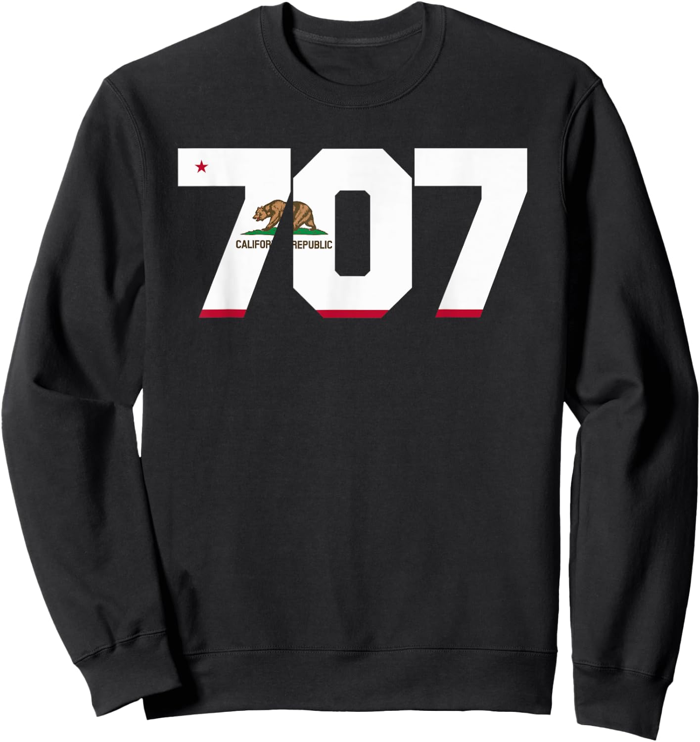 Area Code 707 shirt - Sonoma California Sweatshirt - Sweatshirt | Black