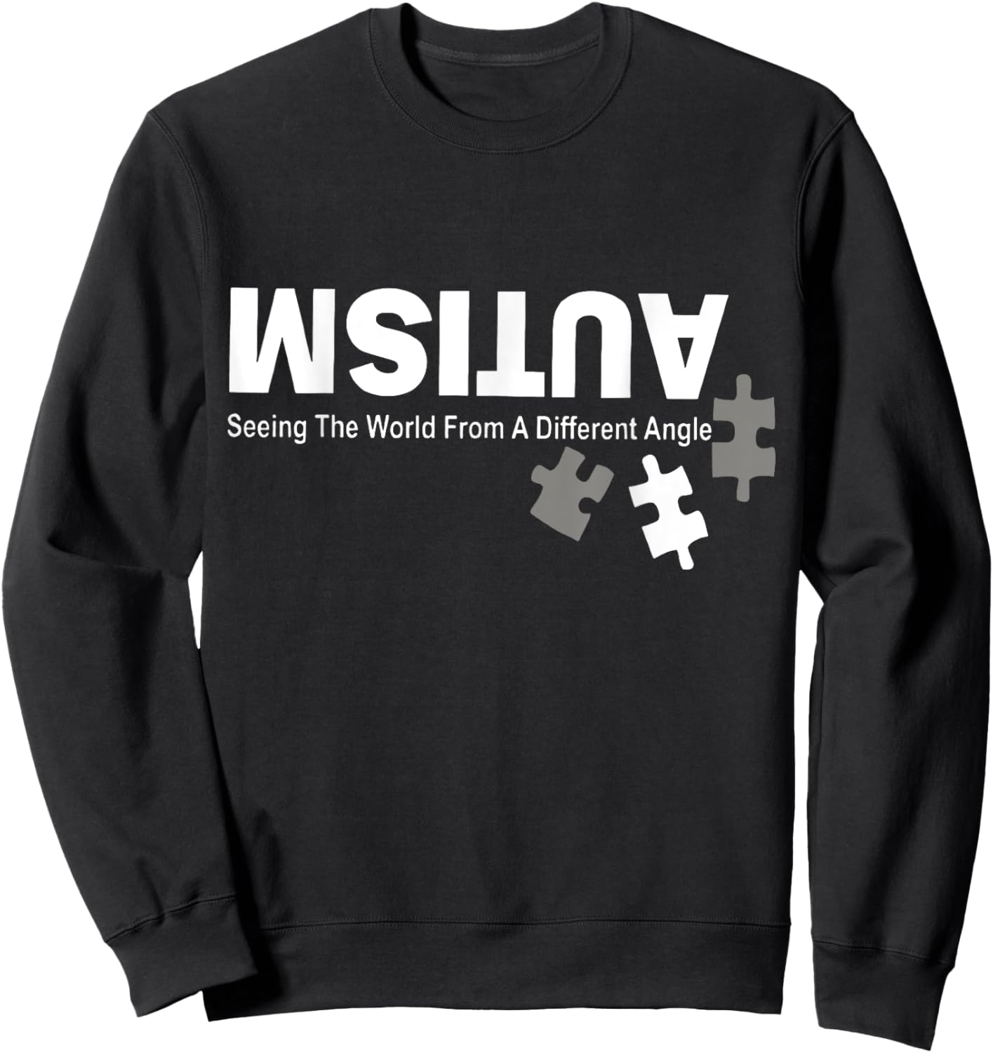 Retro Autism Seeing The World From A Different Angle Sweatshirt - Sweatshirt | Black