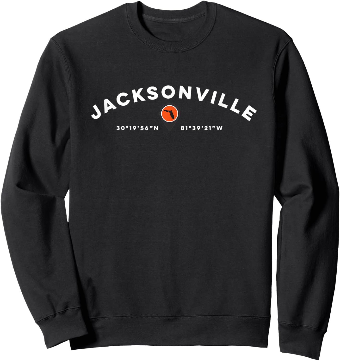 Jacksonville Florida FL Graphic Map T Sweatshirt - Sweatshirt | Black
