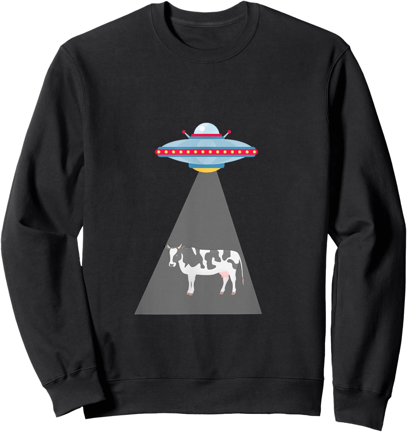 UFO Cow Abduction Sweatshirt - Sweatshirt | Black