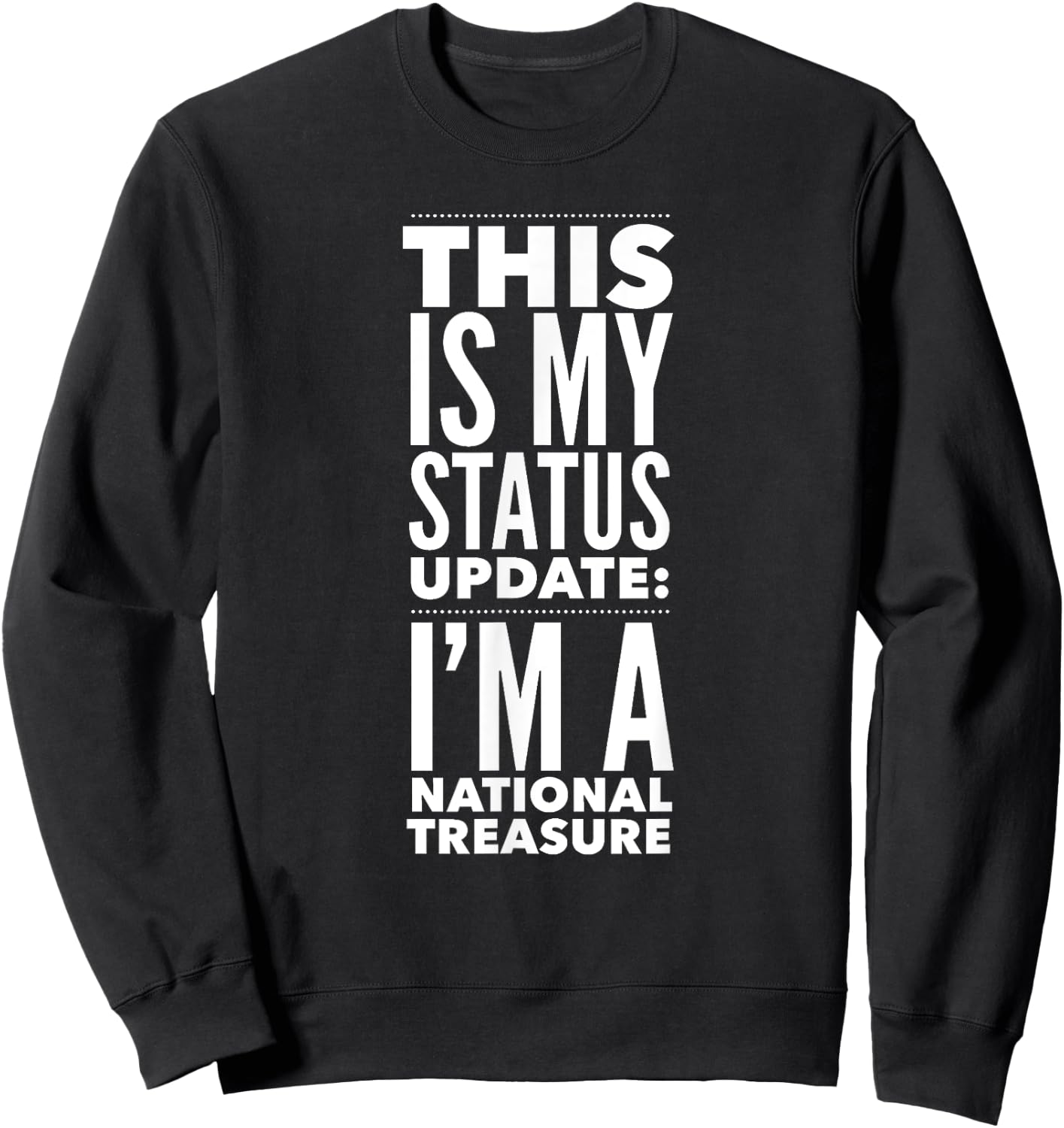 This Is My Status Update I'm National Treasure FUNNY Sweatshirt - Sweatshirt | Black