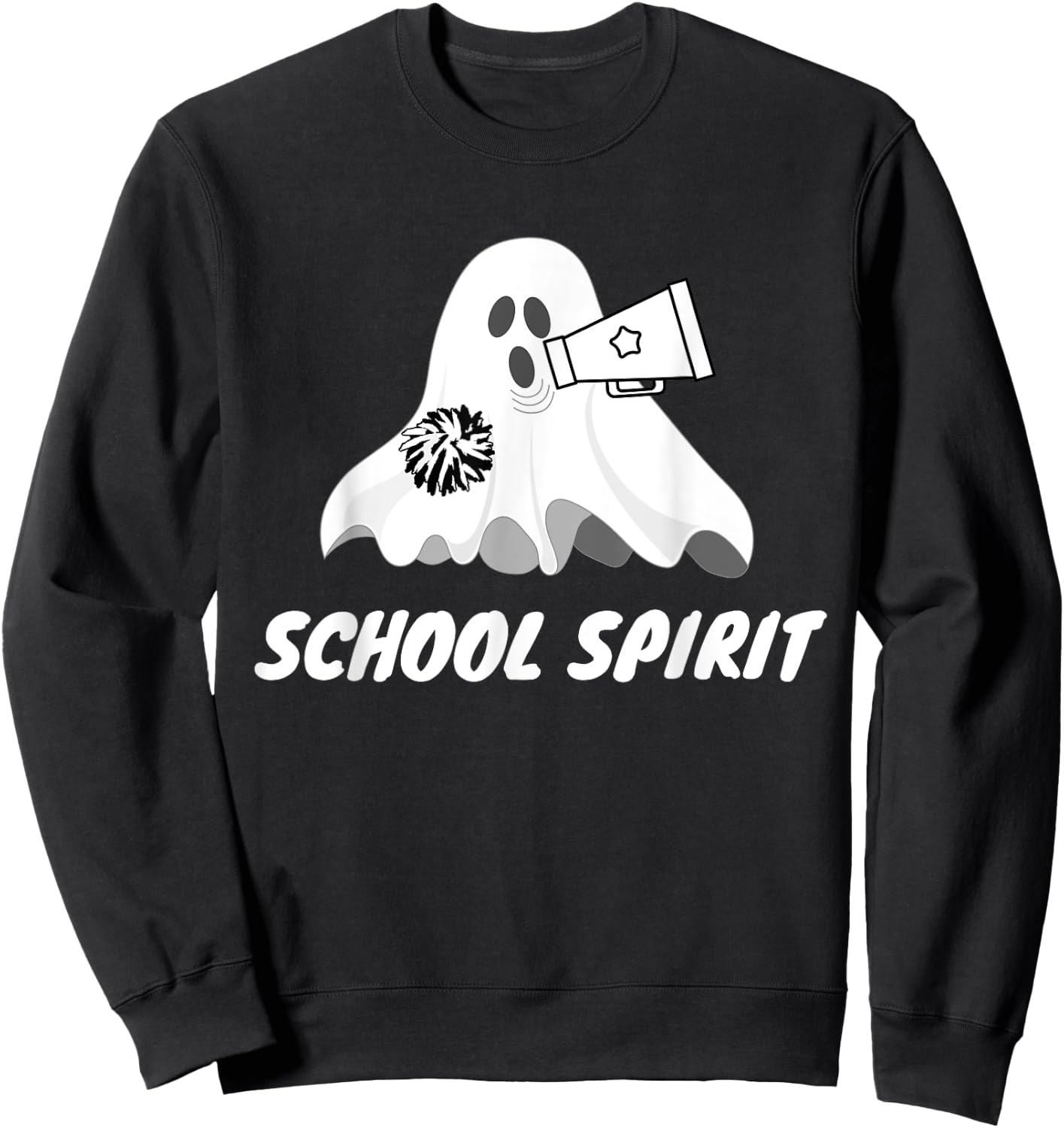 School Spirit Ghost - Funny Halloween Sweatshirt - Sweatshirt | Black