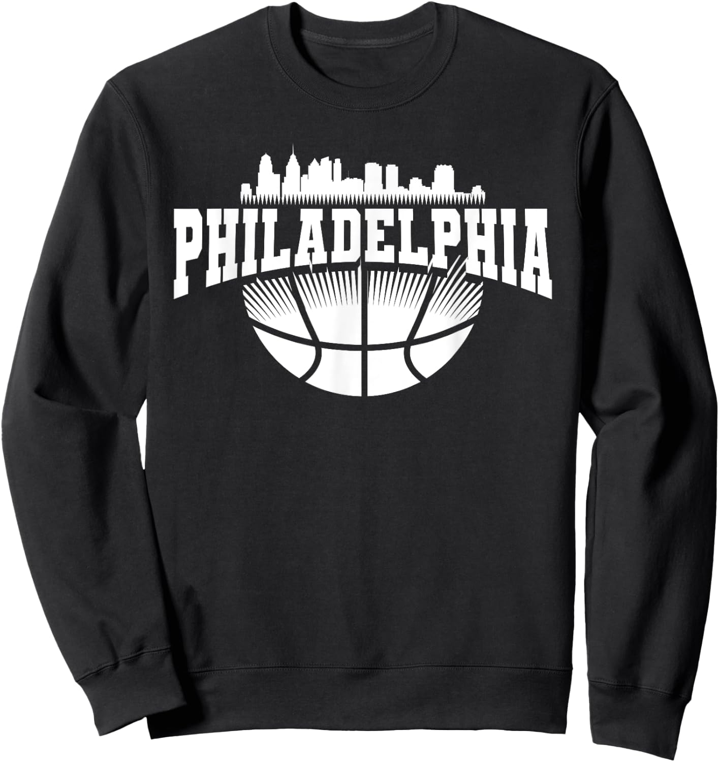 Retro Philadelphia Skyline Souvenir Themed Sports Fan Icon Sweatshirt - Sweatshirt | Black