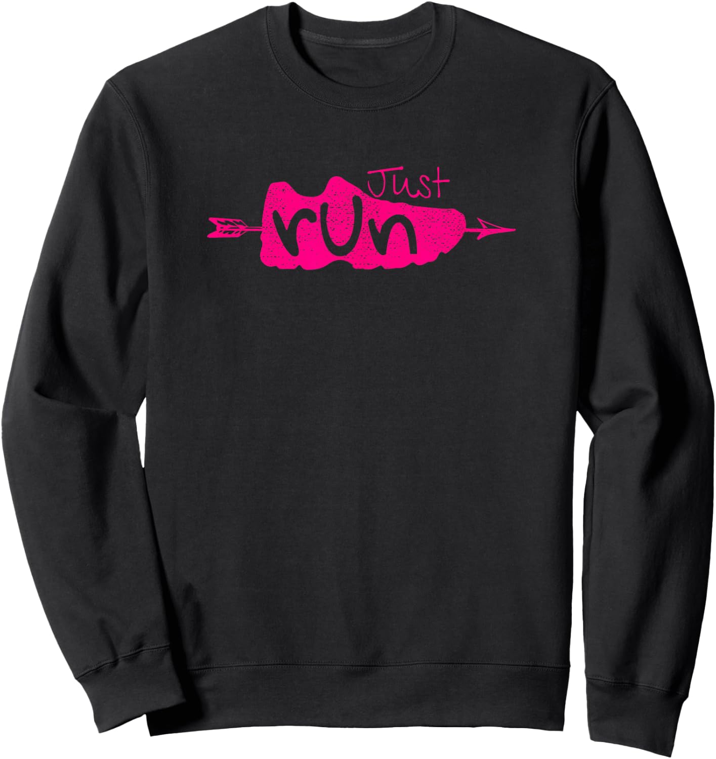 Girls XC Runner Cross Country CC Just Run Distance Running Sweatshirt - Sweatshirt | Black