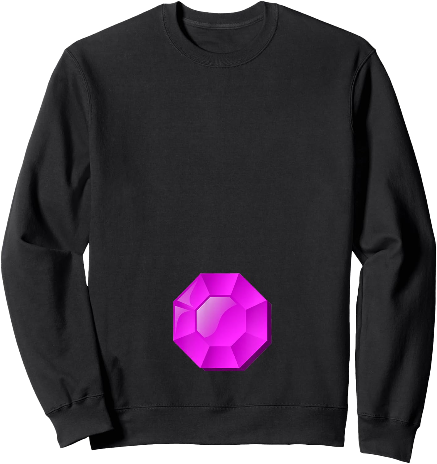 Troll Costume - Gem Belly Button Sweatshirt - Sweatshirt | Black