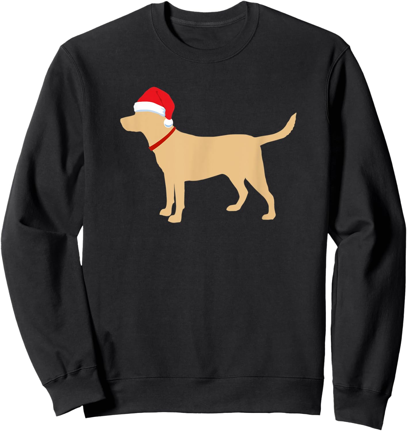 Yellow Lab Santa Hat Cute Labrador Christmas Gift Sweatshirt - Sweatshirt | Black
