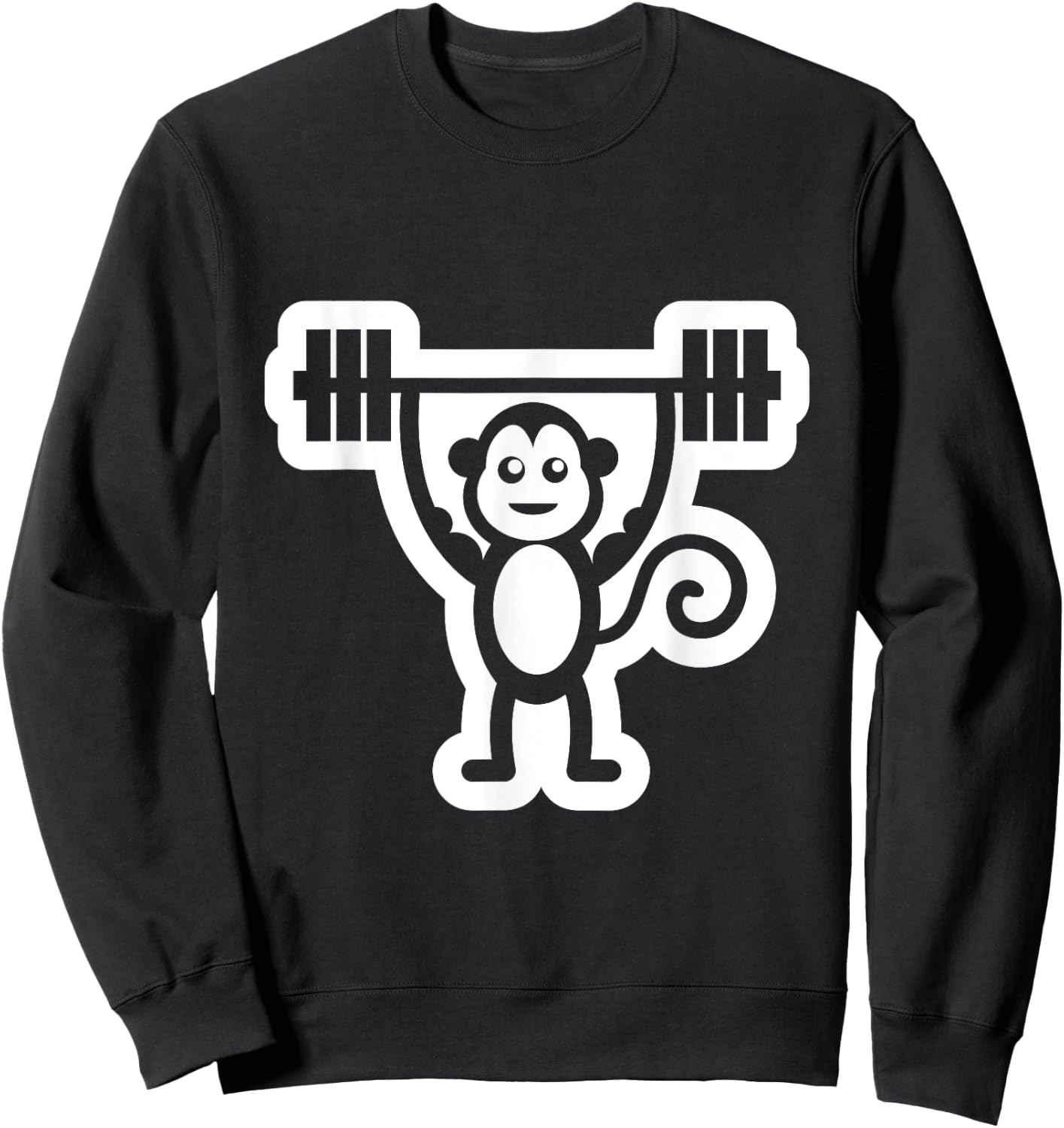 Gym Monkey Weightlifting Muscle Monkey Dead Lifting Sweatshirt - Sweatshirt | Black