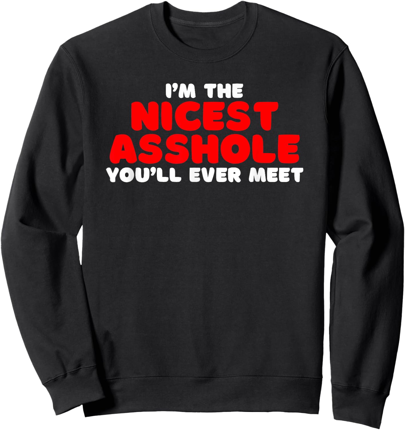 I'm The Nicest Asshole You'll Ever Meet Offensive adult Joke Sweatshirt - Sweatshirt | Black