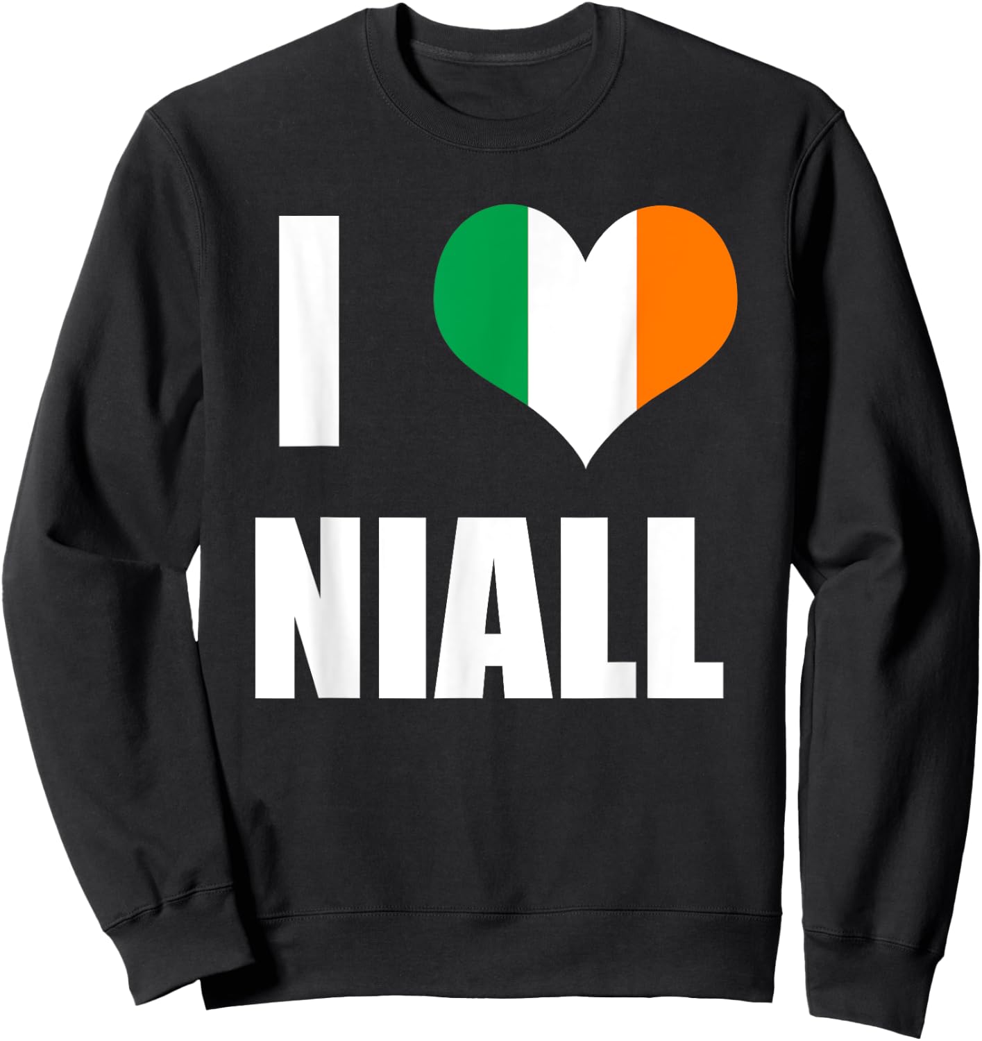 I Love Niall - Ireland Flag Heart Sweatshirt - Sweatshirt | Black