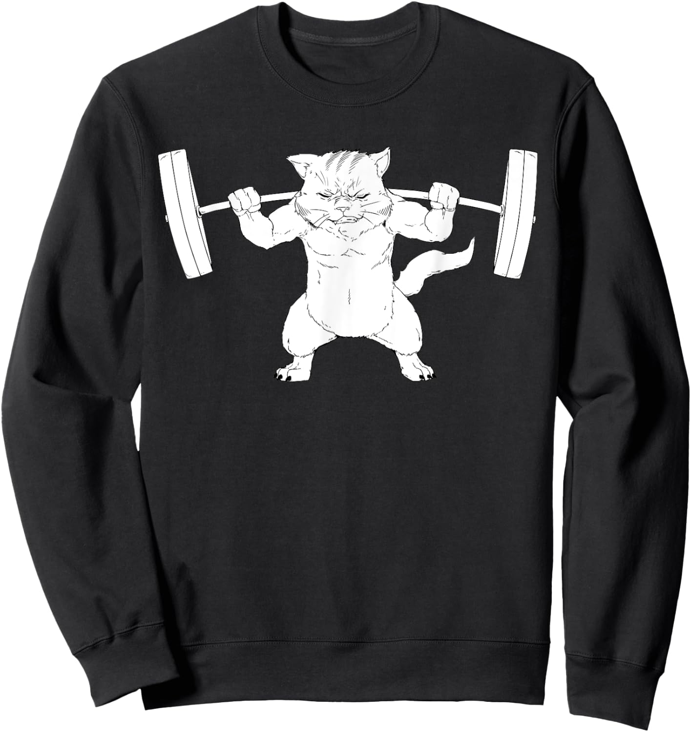 Cat Squat Powerlifting Women Girls Kids Sweatshirt - Sweatshirt | Black