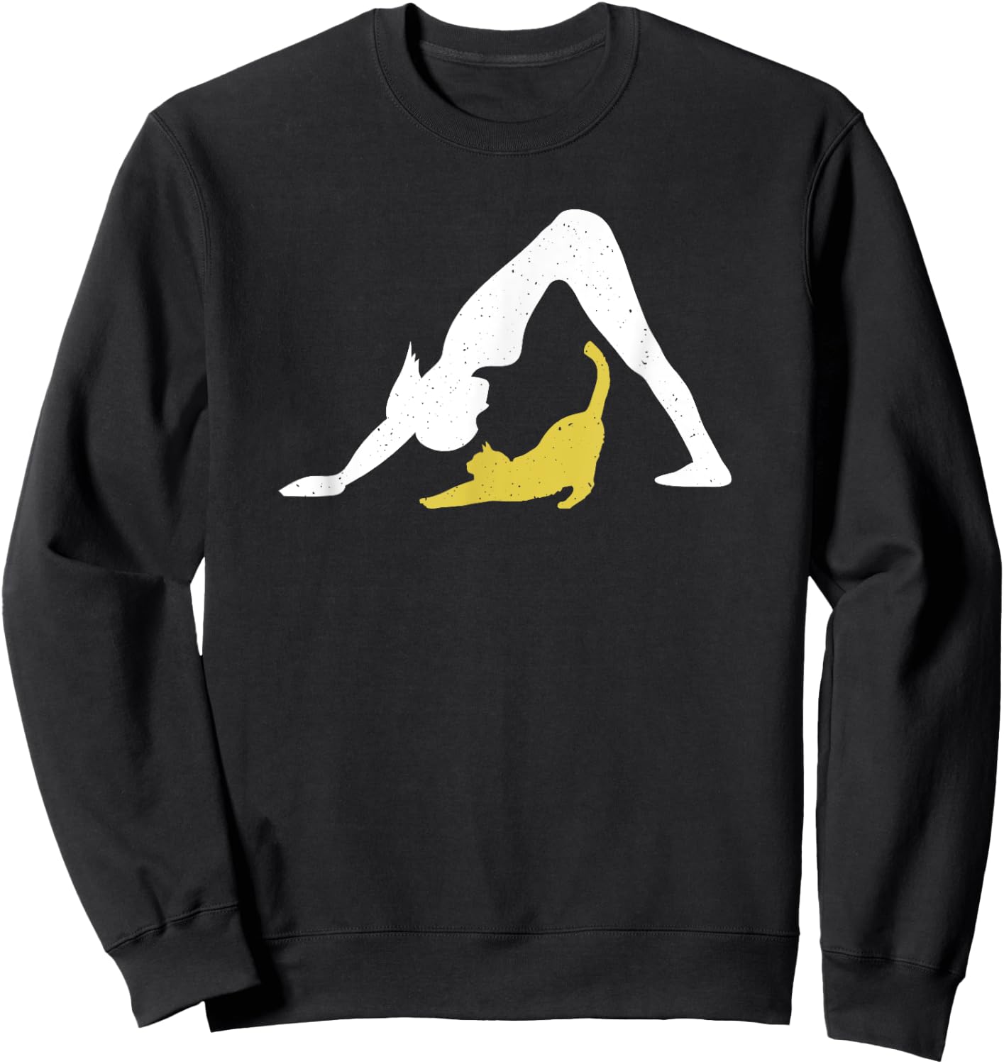 Cat Yoga Downward Dog Pose w Downward Cat T Shirt Sweatshirt - Sweatshirt | Black