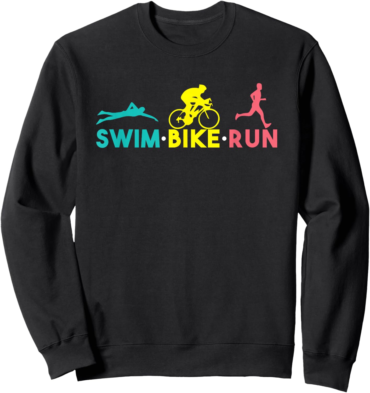 Swim Bike Run Sport Runner Cyclist Swimmer Triathlon gift Sweatshirt - Sweatshirt | Black