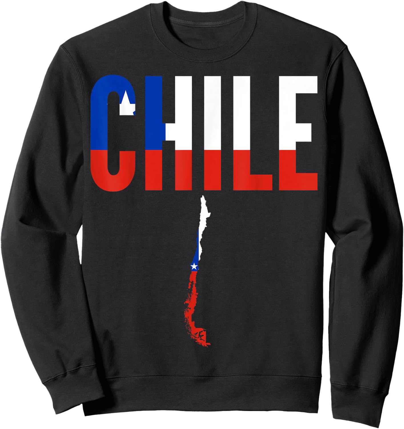 Chilean - Chile Country Map Flag Sweatshirt - Sweatshirt | Black