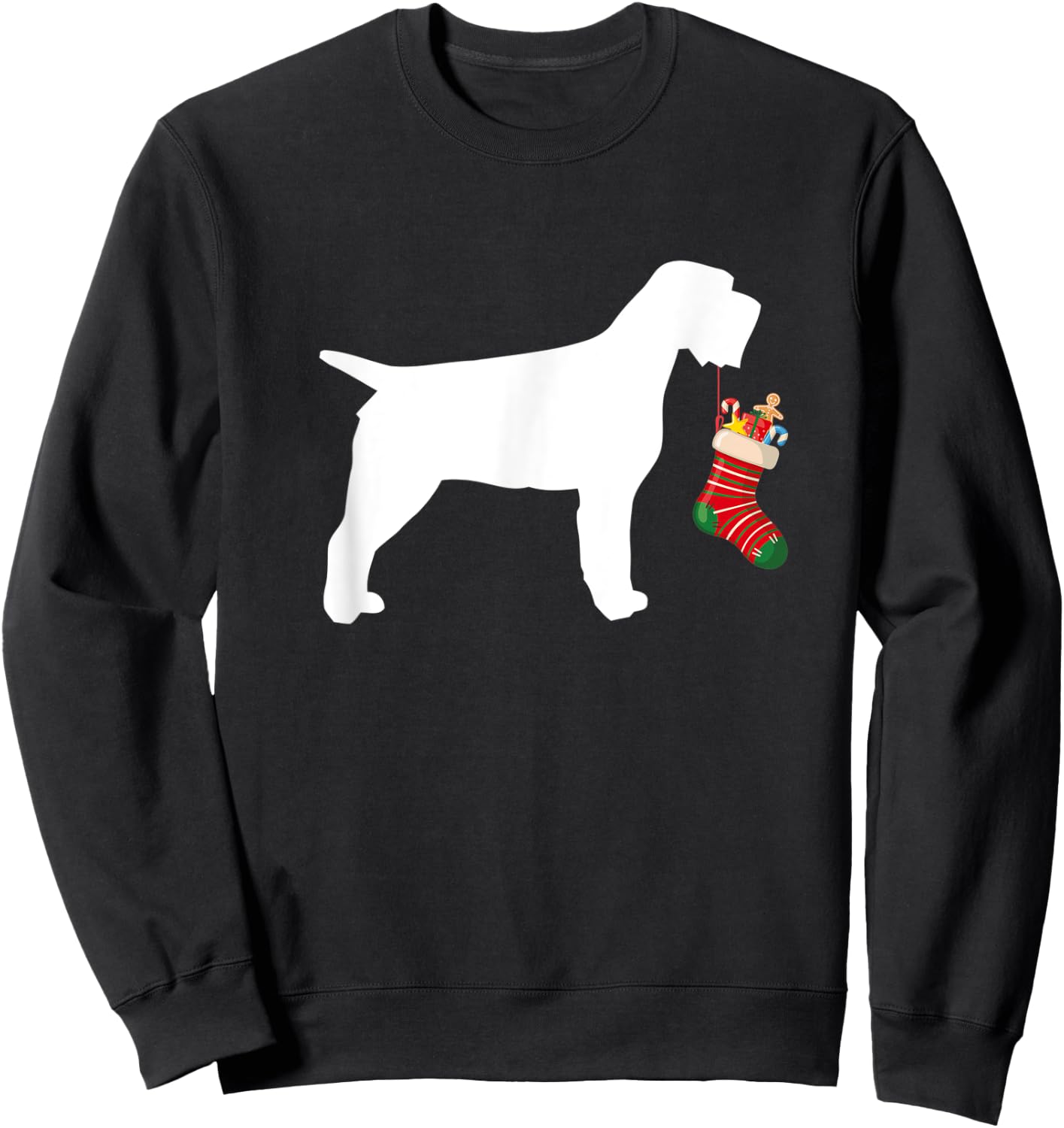 Wirehaired Pointing Griffon Christmas Stocking Stuffer Dog Men Women Kids Sweatshirt - Sweatshirt | Black
