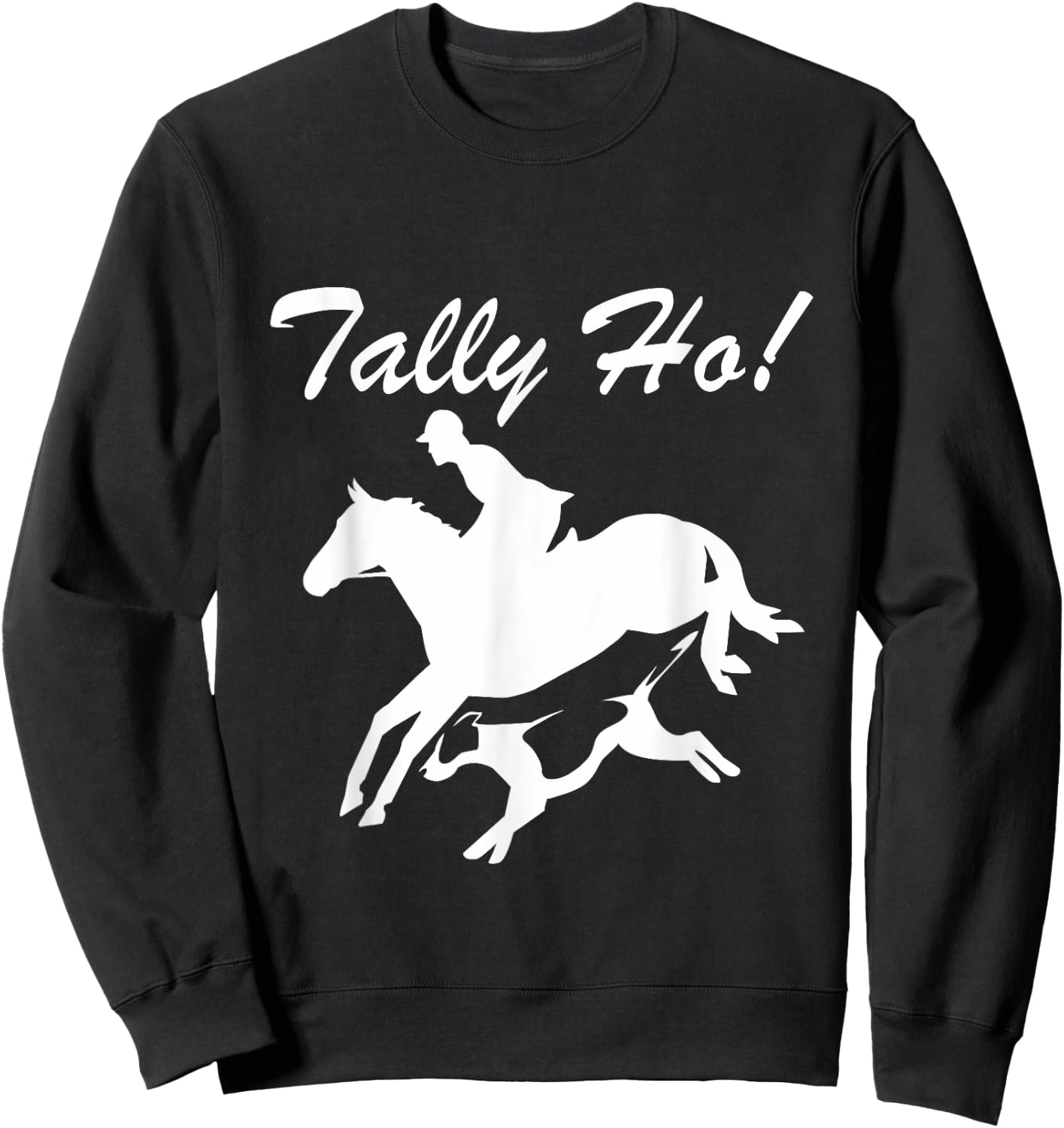 Tally Ho! Equestrian Hunt Club Horse & Hound Sweatshirt - Sweatshirt | Black