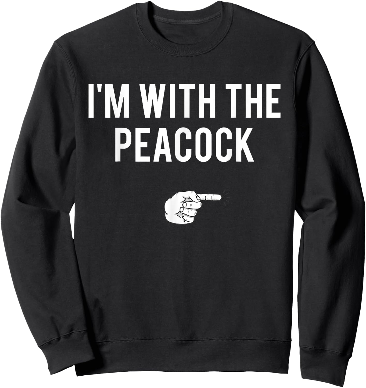 I'm With Peacock Halloween Costume Party Matching Peacock Sweatshirt - Sweatshirt | Black