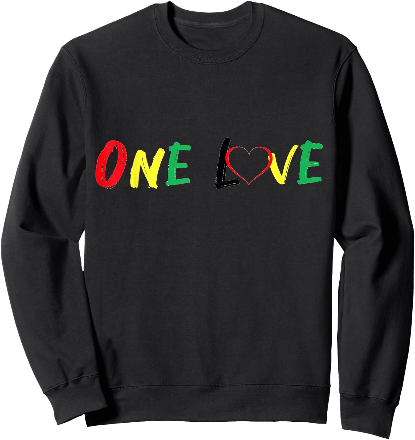 Reggae Rasta Lion Design Rastafari Jamaica Vibes Graphic Sweatshirt - Sweatshirt | Black