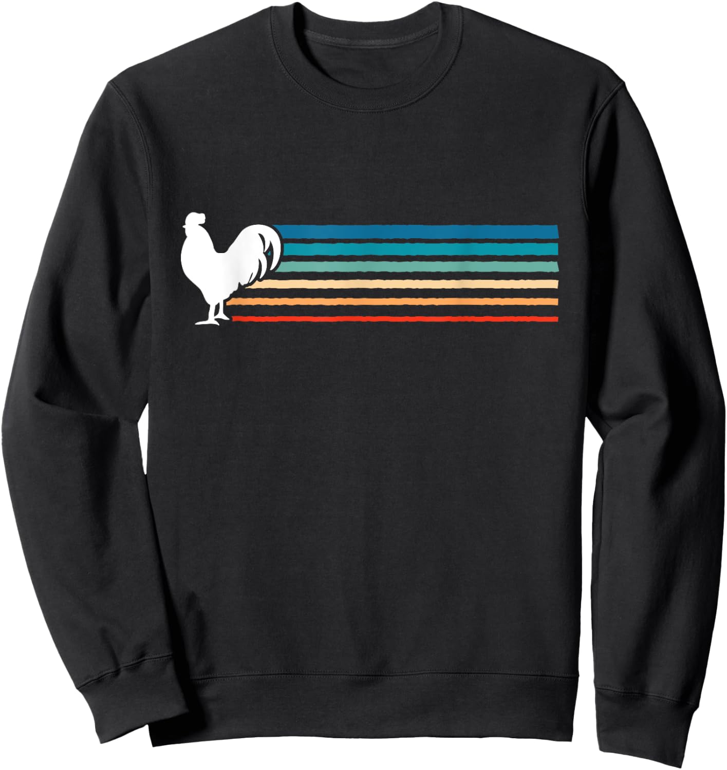 France Rainbow Rooster - Funny Retro Animal Sweatshirt - Sweatshirt | Black