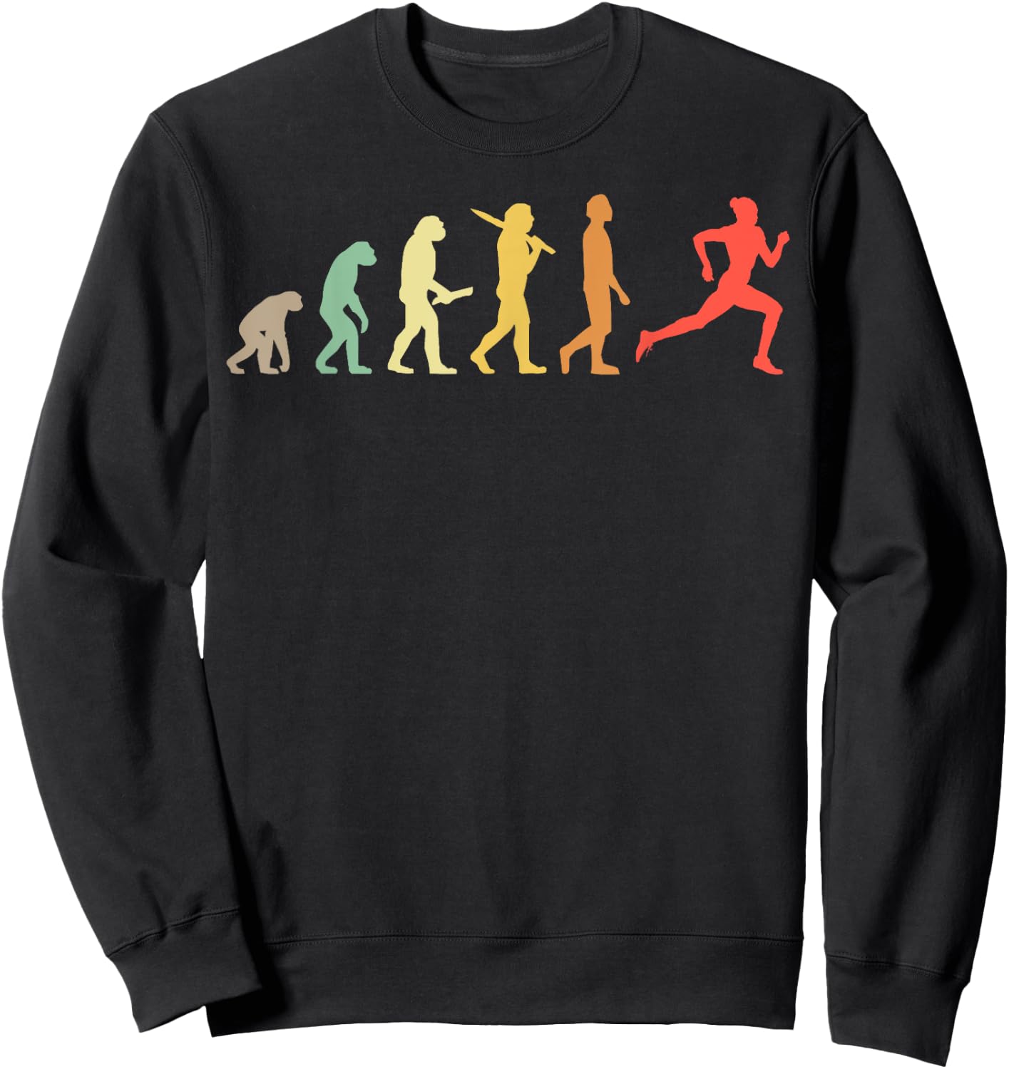 Retro Running Evolution Gift Runners & Joggers Sweatshirt - Sweatshirt | Black