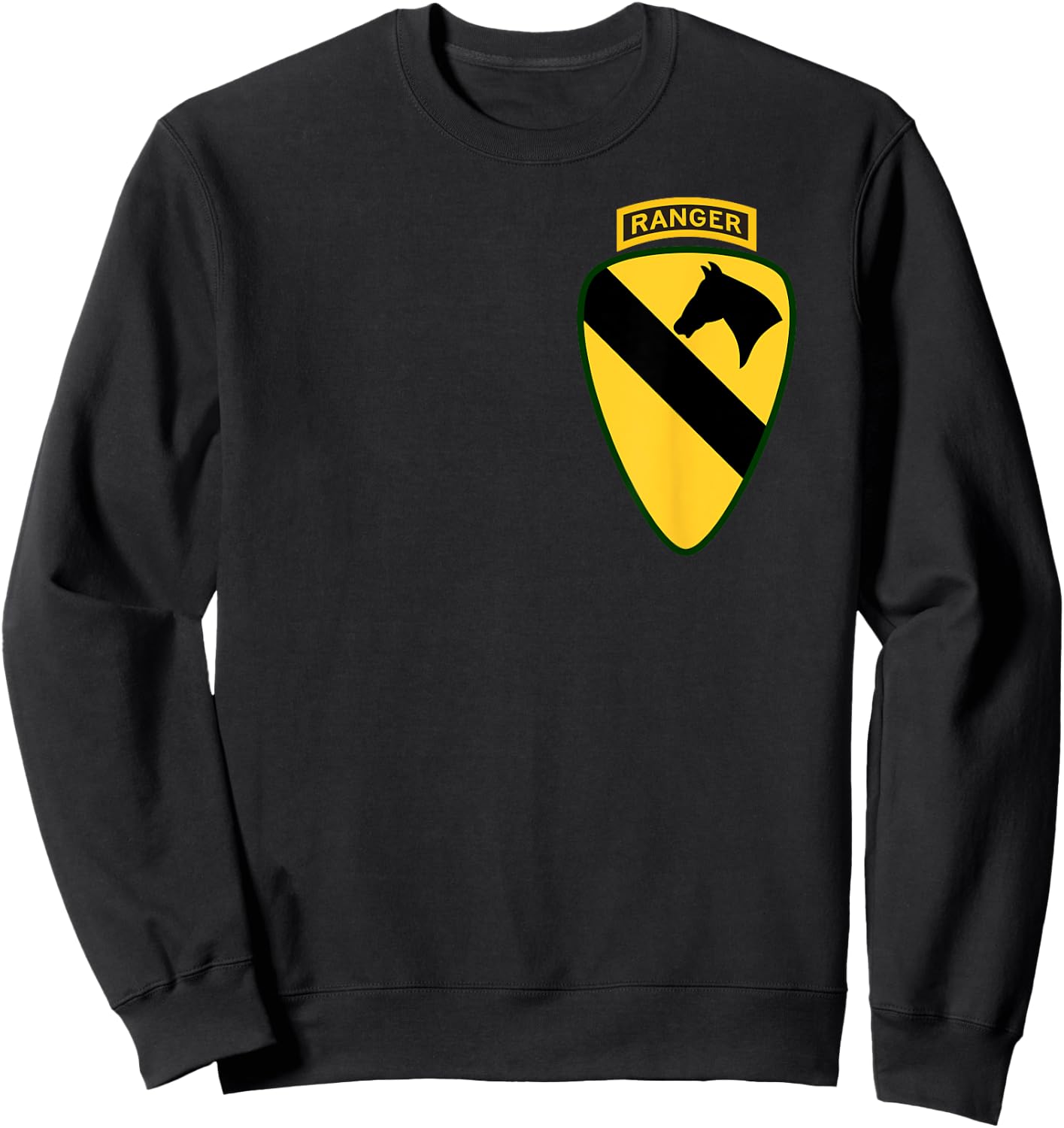1st Cavalry Division Shirt - 1st CAV Shirt Ranger Tab 1.5x Sweatshirt - Sweatshirt | Black