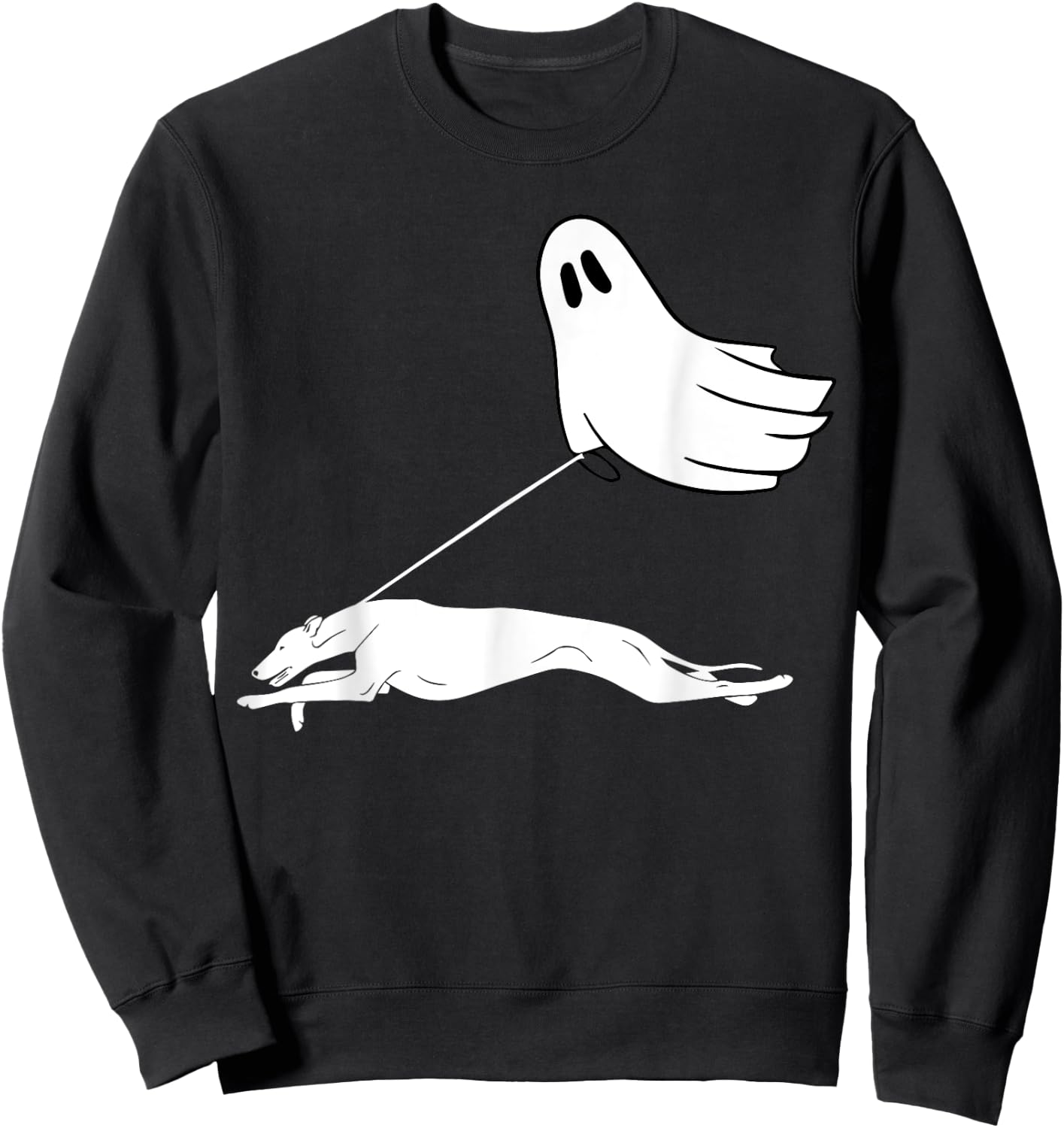 Ghost Greyhound Halloween Sweatshirt - Sweatshirt | Black
