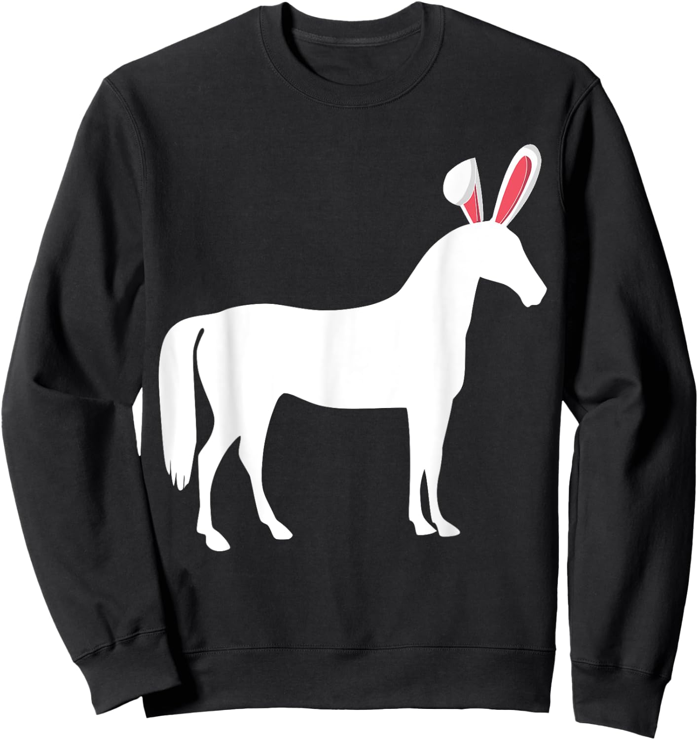 Horse Easter Bunny For Equestrian Kids & Adults Sweatshirt - Sweatshirt | Black