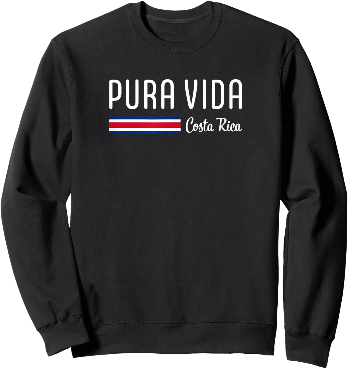 Pura Vida Costa Rica with Costa Rica Flag Colors Pura Vida Sweatshirt - Sweatshirt | Black