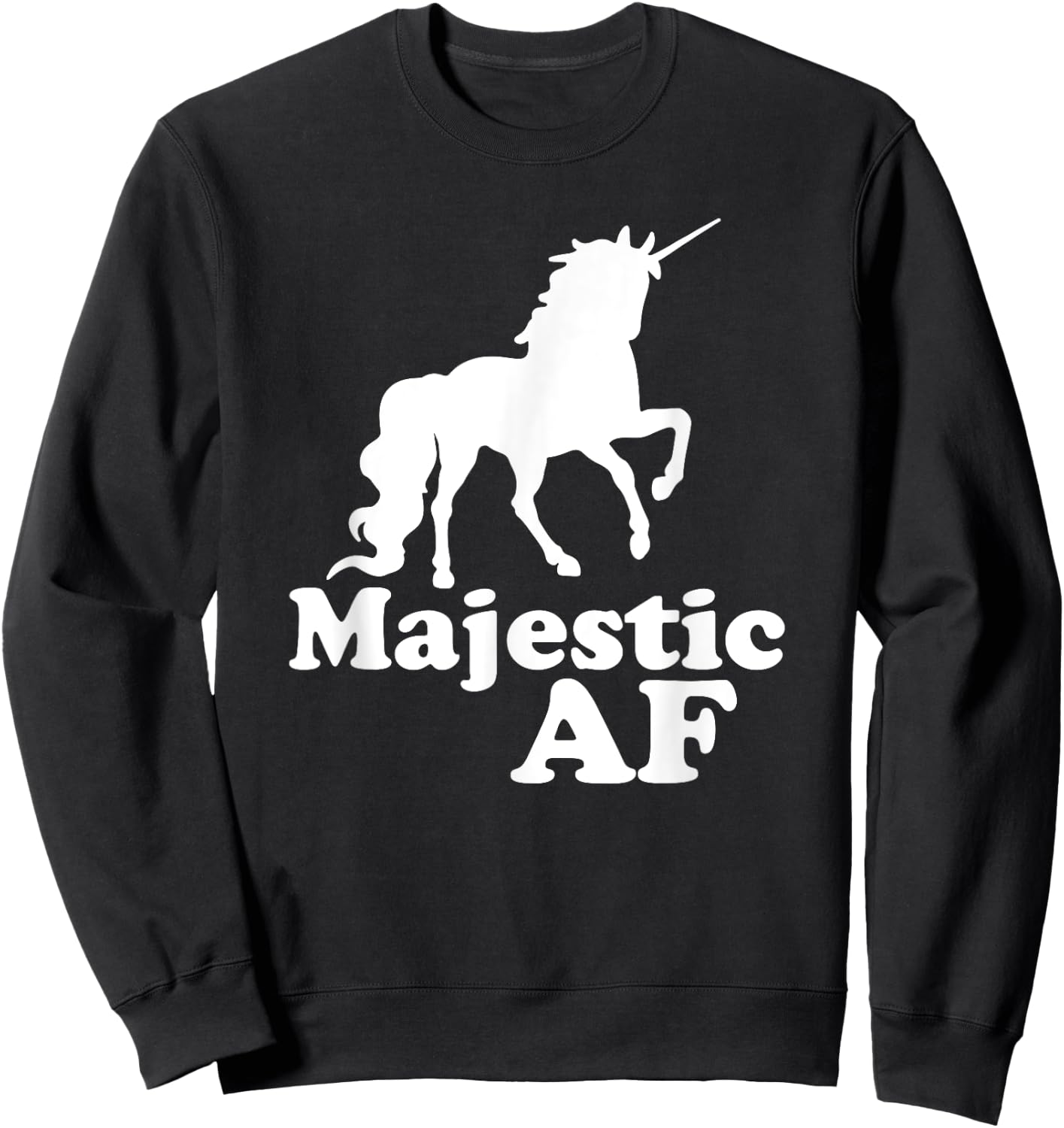 Majestic AF Unicorn Sweatshirt - Sweatshirt | Black