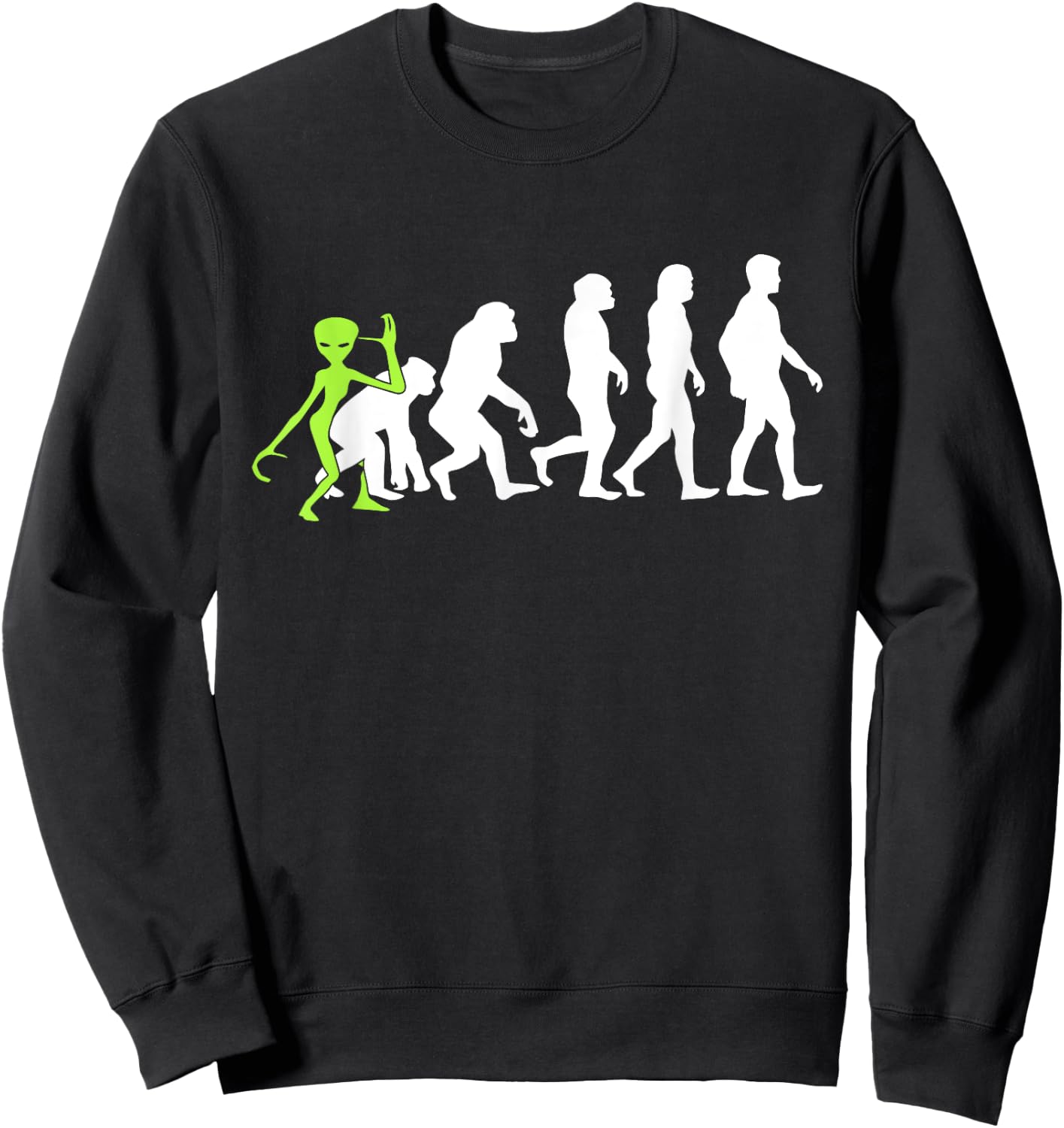 ALIENATIONS: Human Evolution Alien Graphic Sweatshirt - Sweatshirt | Black