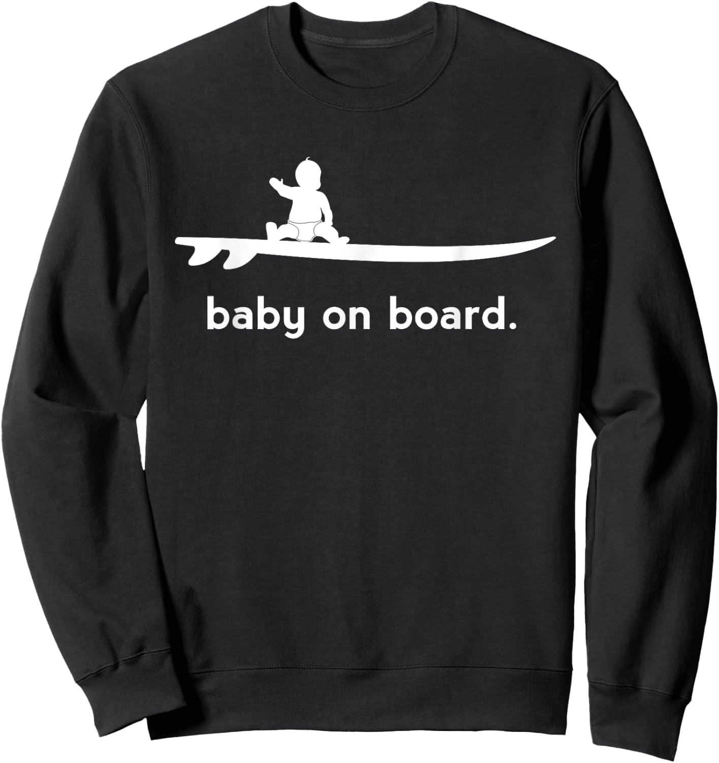 Baby on Surfboard Board Surfer Baby Sweatshirt - Sweatshirt | Black