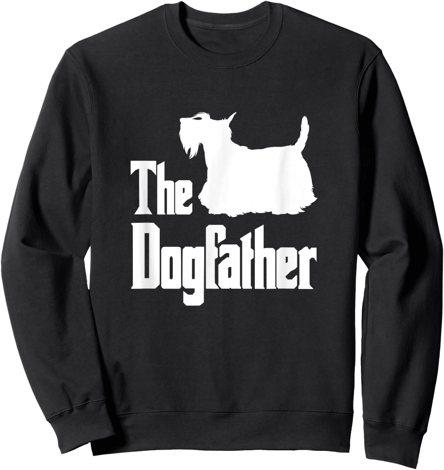 The Dogfather , Scottish Terrier silhouette, dog gift Sweatshirt - Sweatshirt | Black