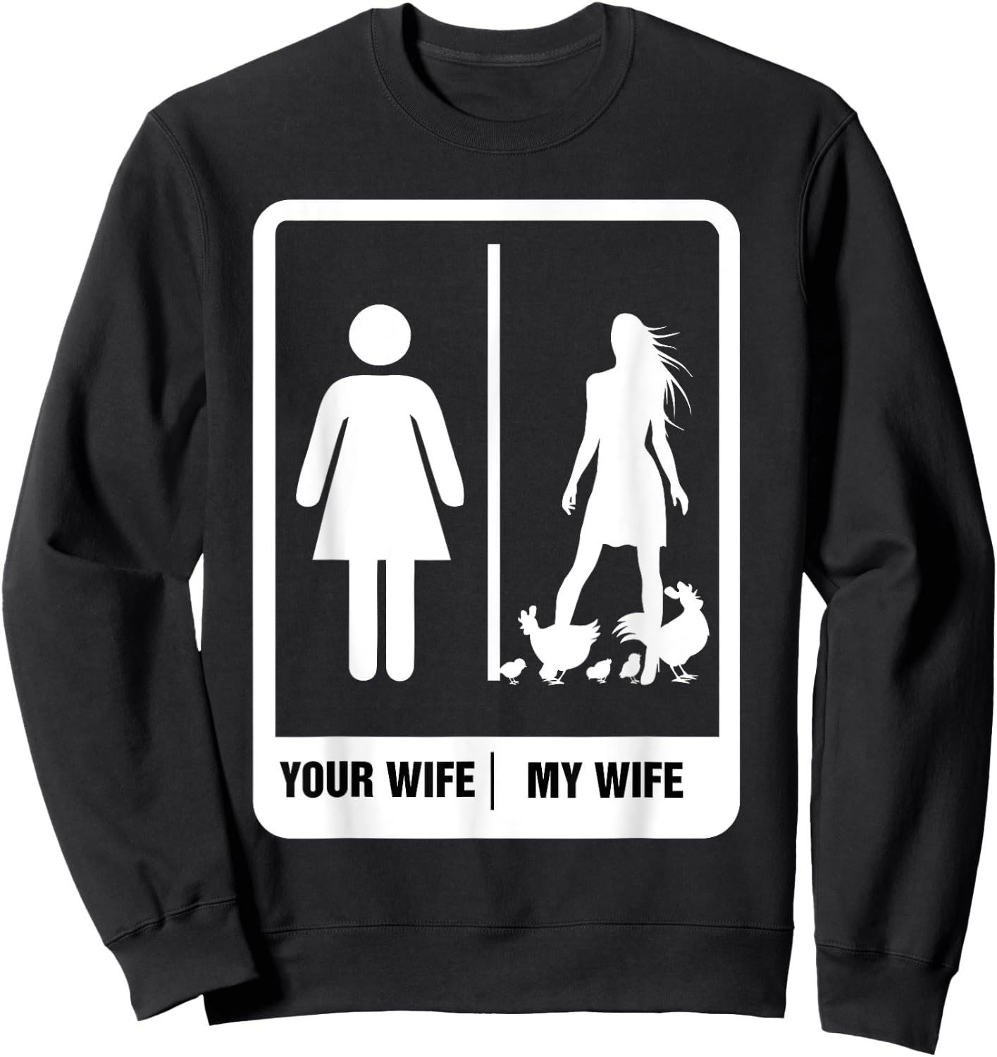 Chicken Dad Shirt Funny Father's Day Rooster My Wife Farmers Sweatshirt - Sweatshirt | Black