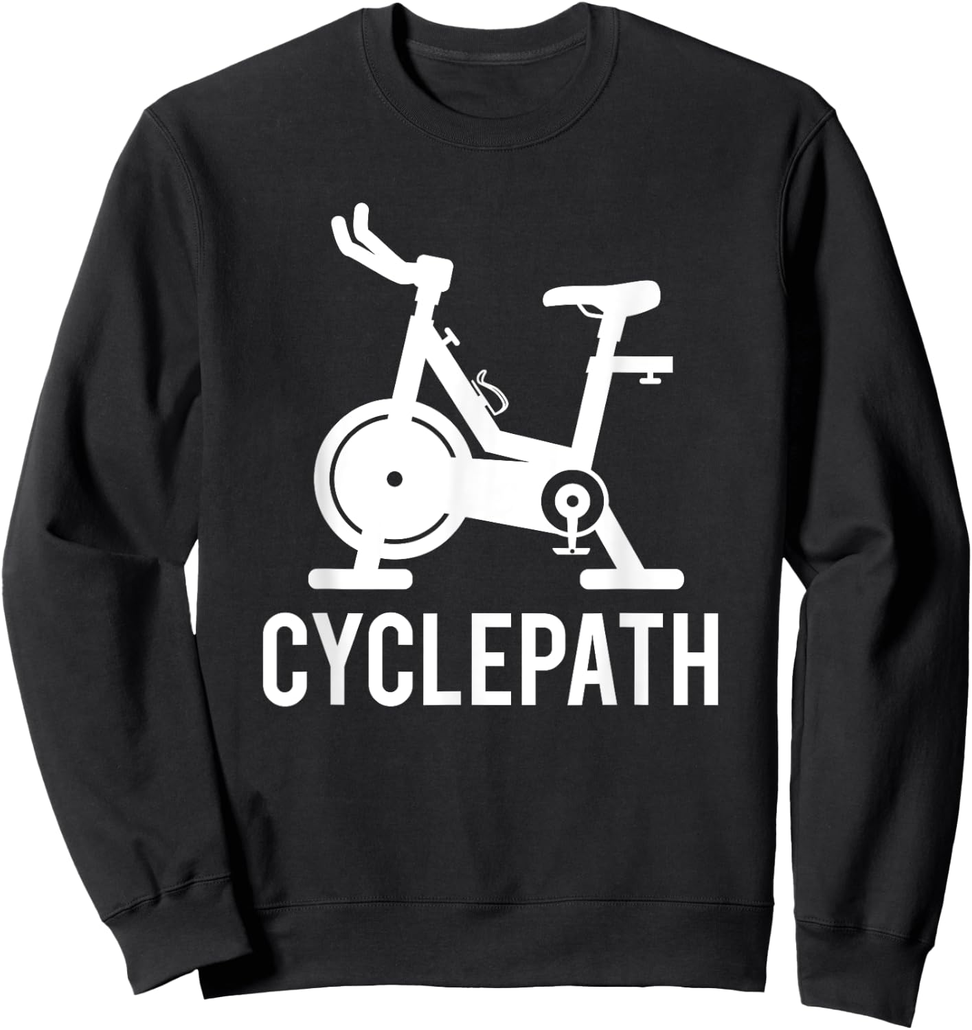 Cyclepath Love Spin Funny Workout Pun Gym Spinning Class Sweatshirt - Sweatshirt | Black
