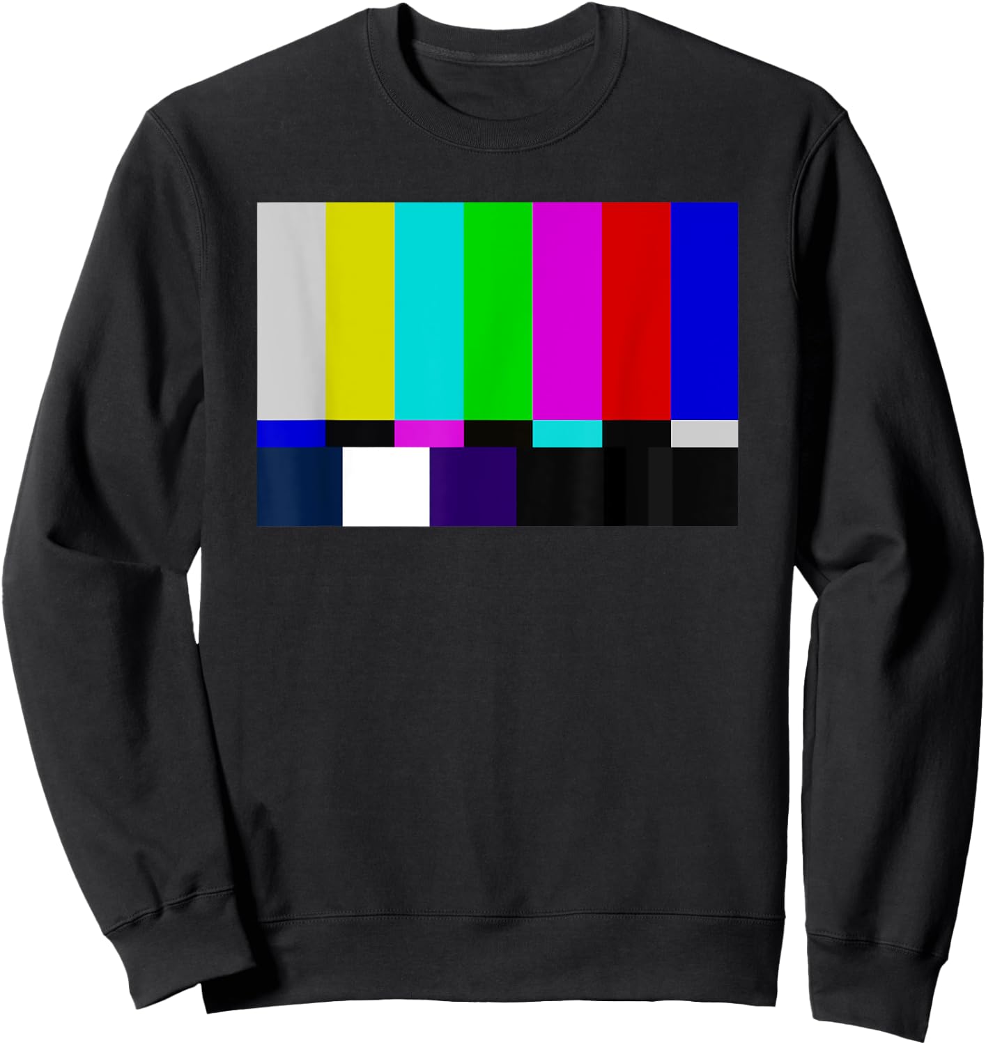 No TV Signal Television Screen Color Bars Test Cool Pattern Sweatshirt - Sweatshirt | Black