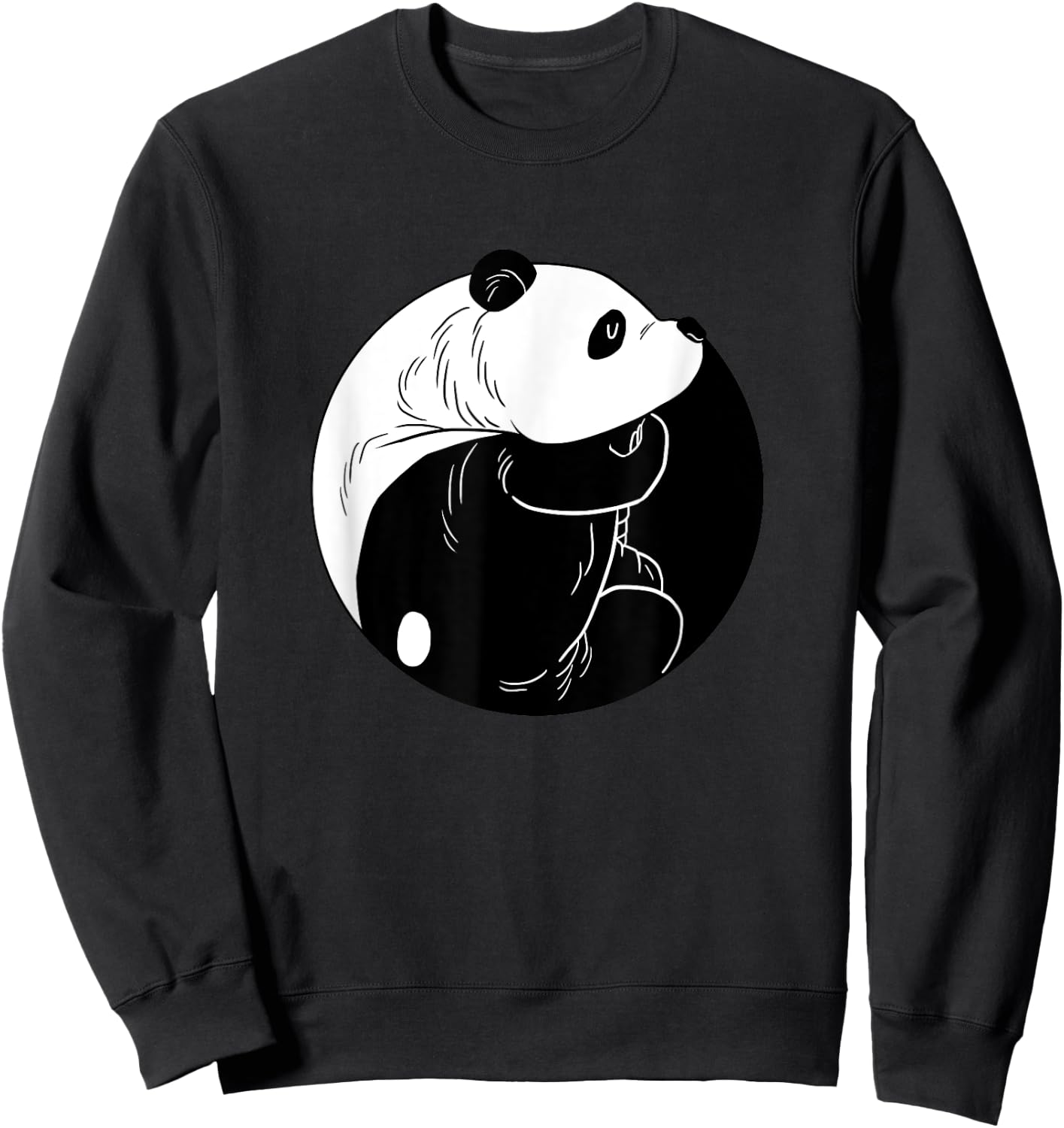 Panda Yin Yang Funny Harmony Balance Humor Animal Puns Gift Sweatshirt - Sweatshirt | Black