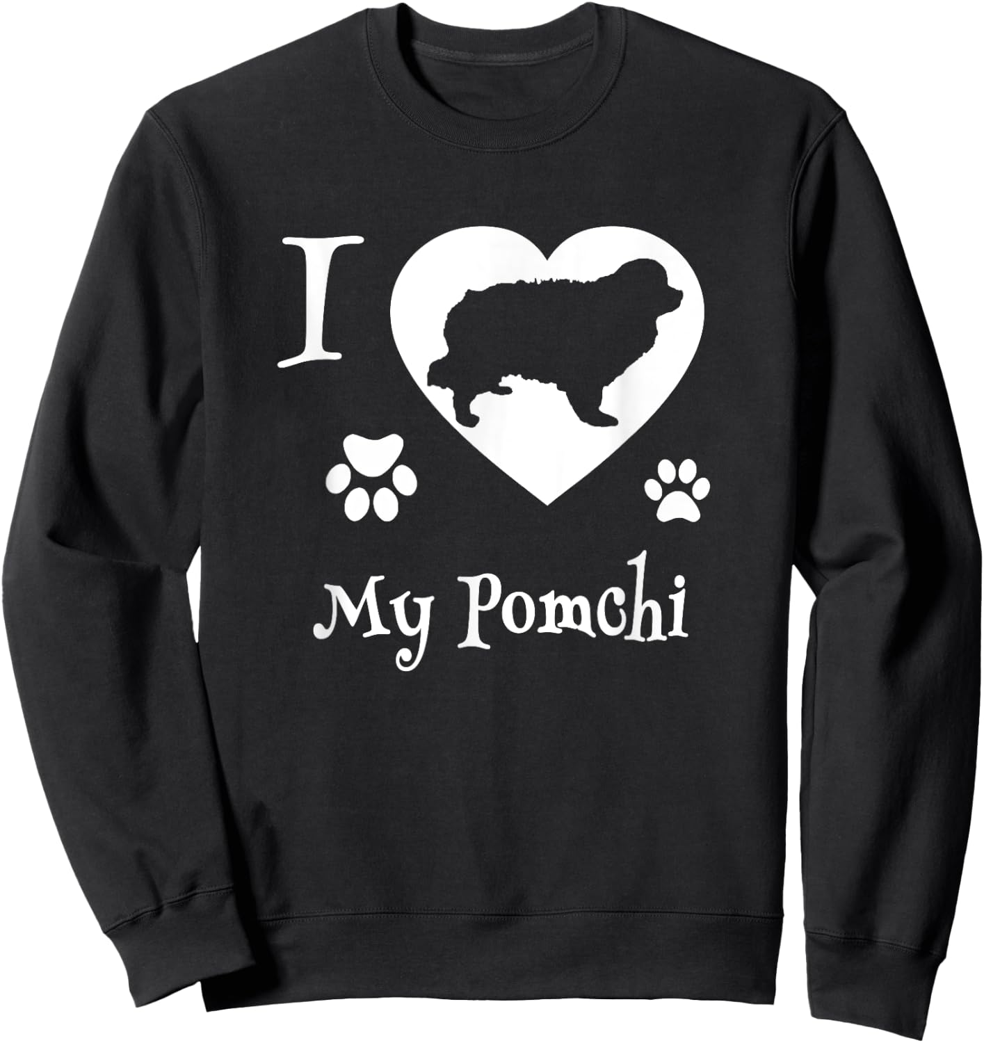 Pomchi Shirt Design for Pomchi Dog Lovers Sweatshirt - Sweatshirt | Black