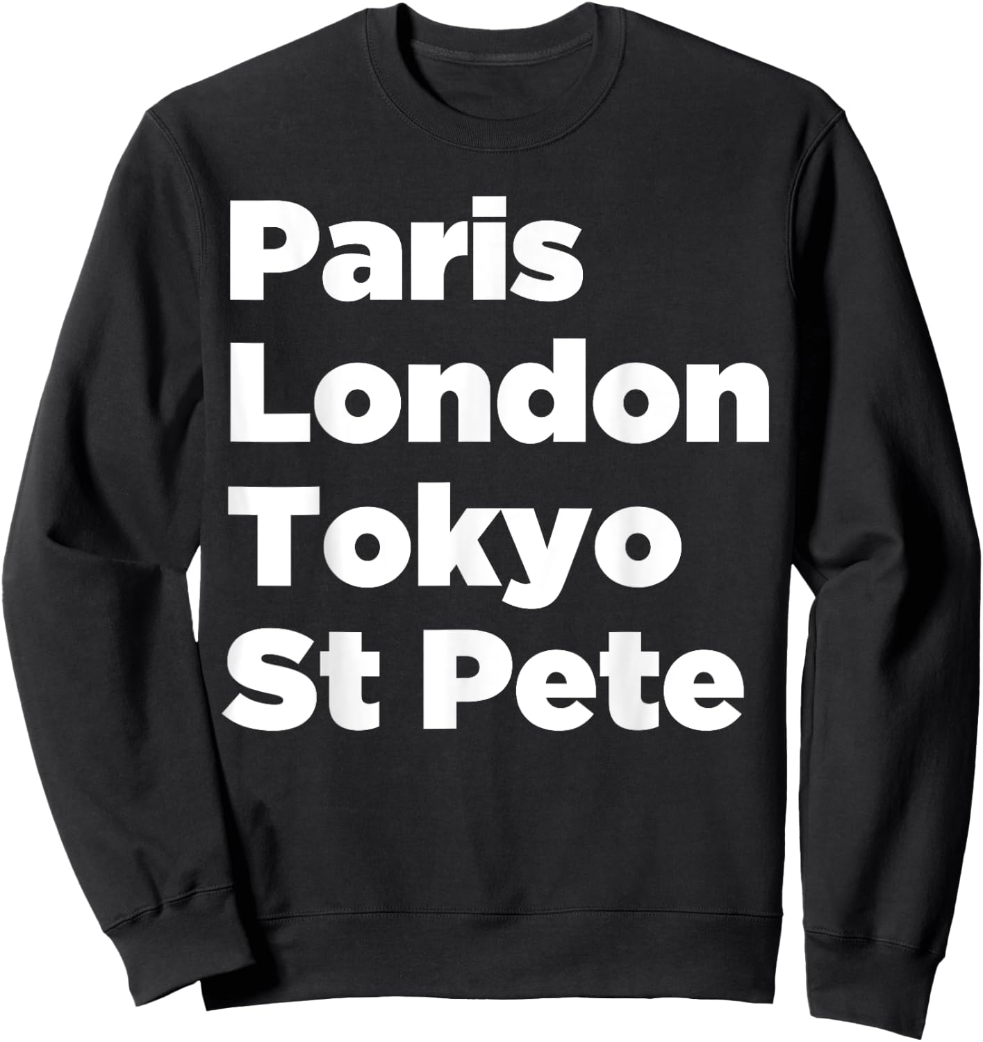 Paris London Tokyo St Pete - Women Youth Sweatshirt - Sweatshirt | Black