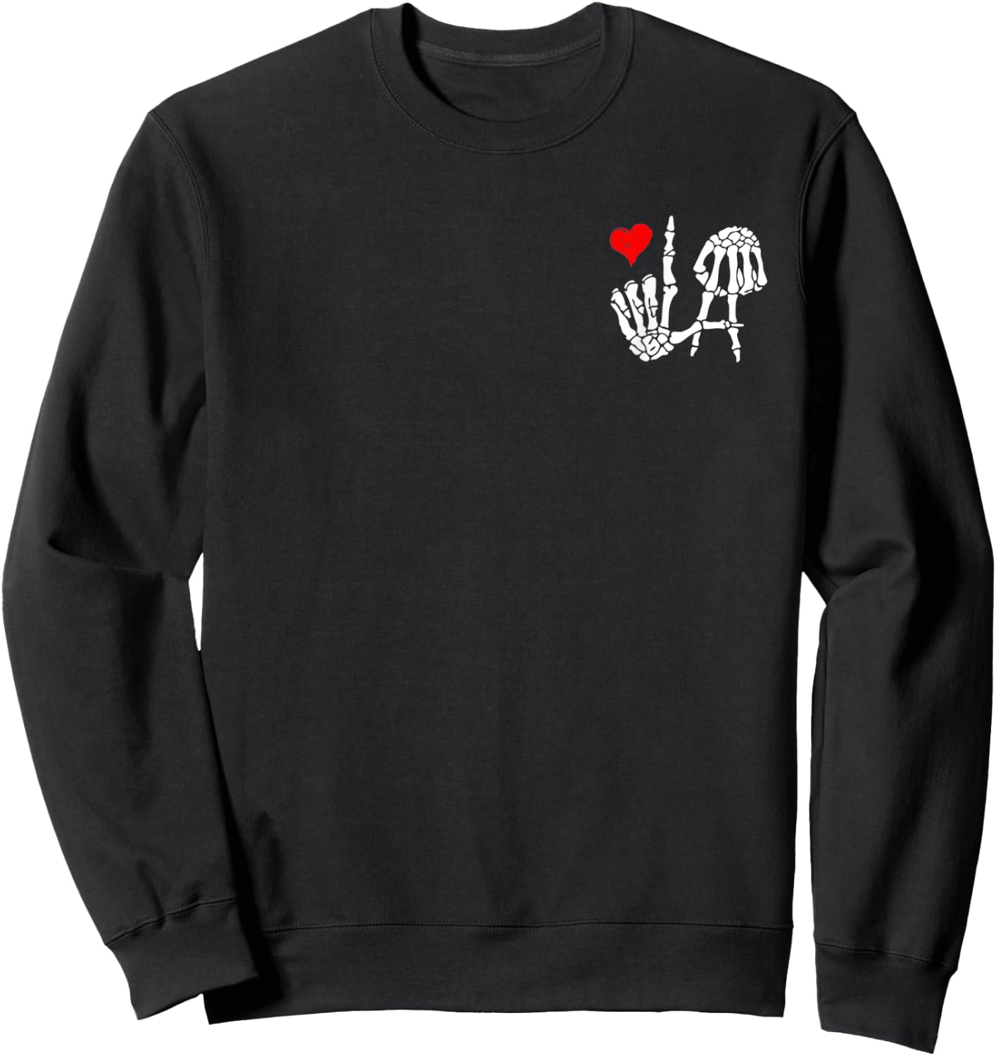 I Love Los Angeles with Skeleton LA Sign Sweatshirt - Sweatshirt | Black