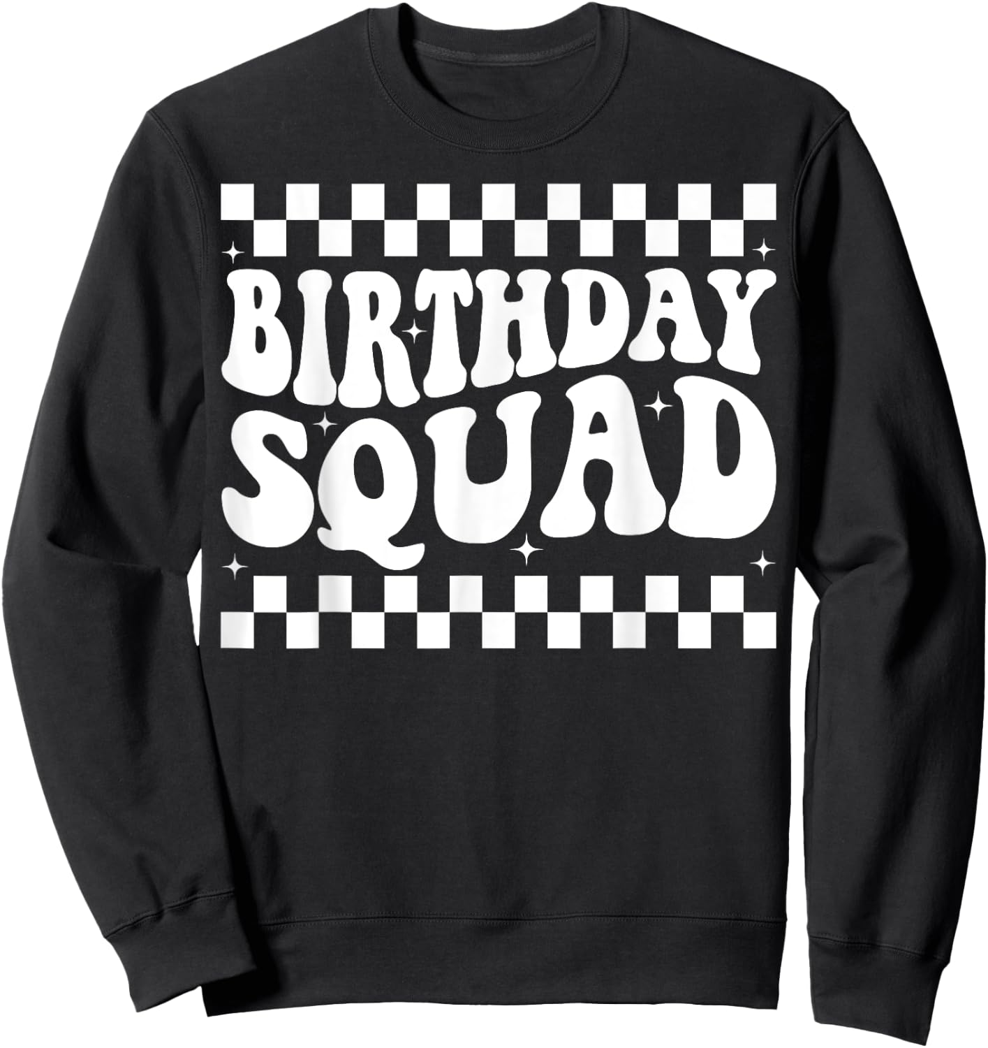 Birthday Squad Groovy Matching Family Birthday Squad Sweatshirt - Sweatshirt | Black