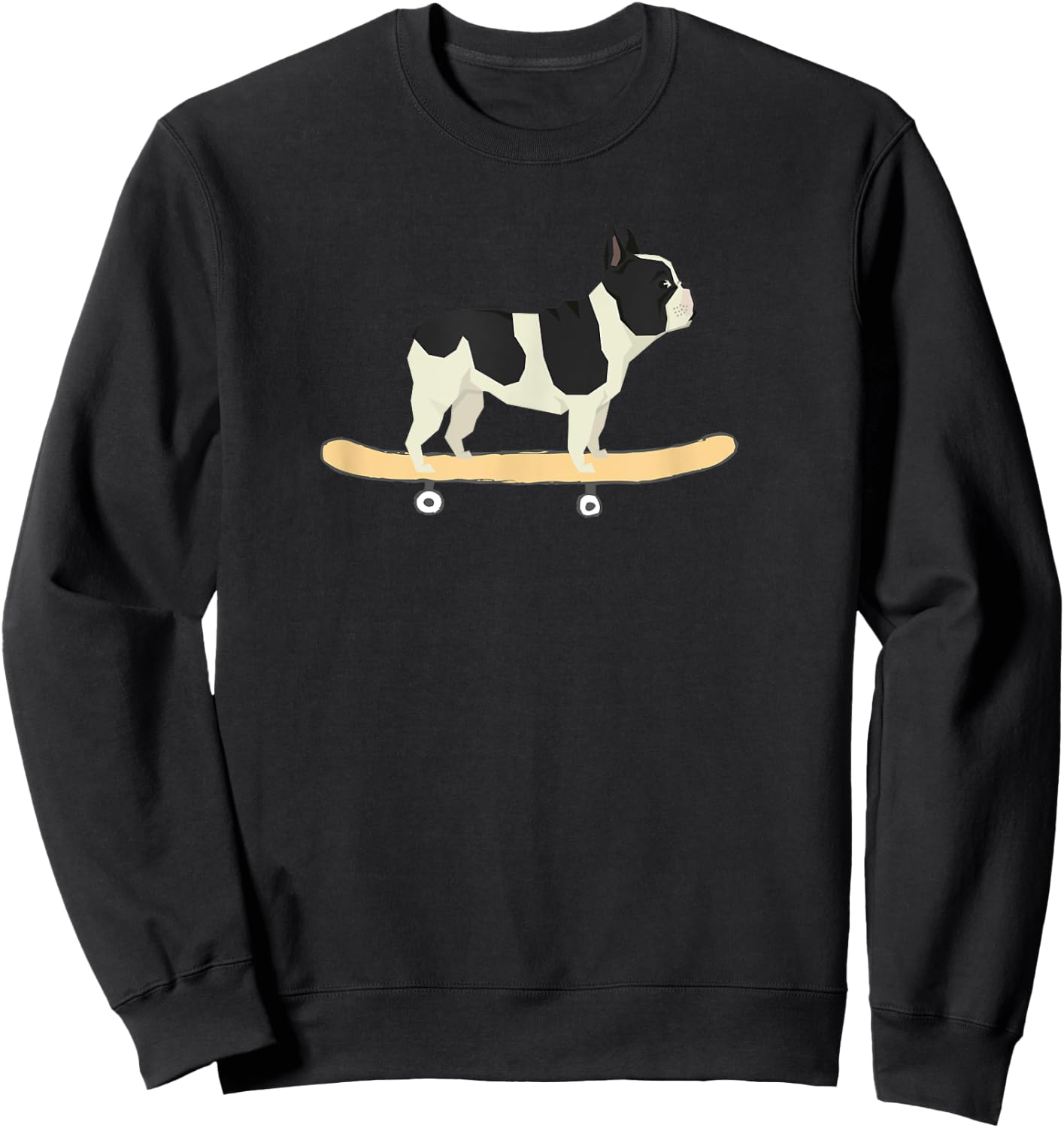 Funny Skateboarding French Bulldog Puppy Gift Sweatshirt - Sweatshirt | Black