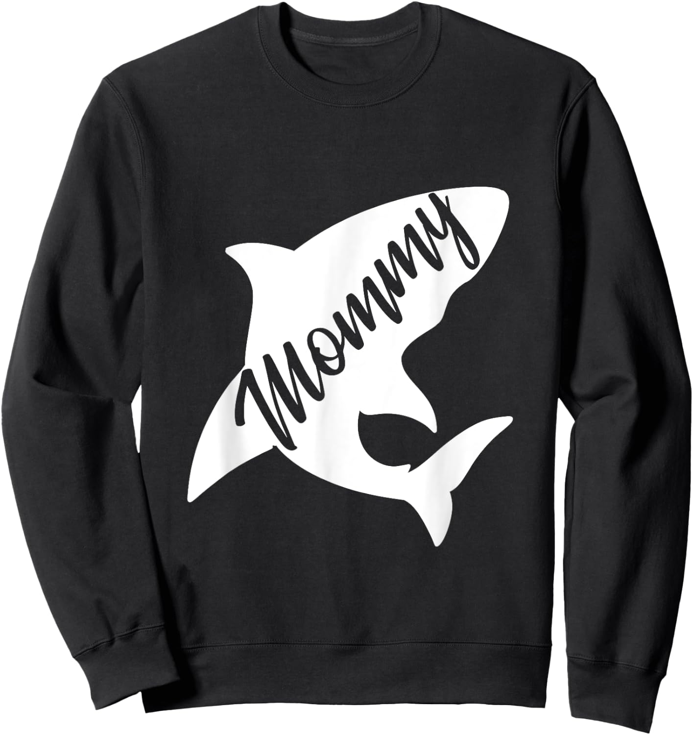 Mommy Shark Matching Family Shirts Shark Sweatshirt - Sweatshirt | Black