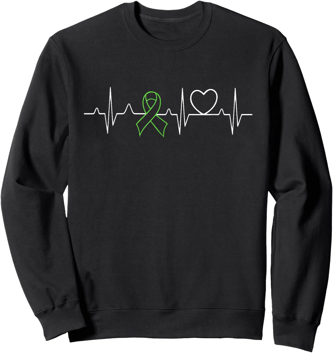 Brain Injury Heartbeat - Brain Injury Awareness Shirt Sweatshirt - Sweatshirt | Black