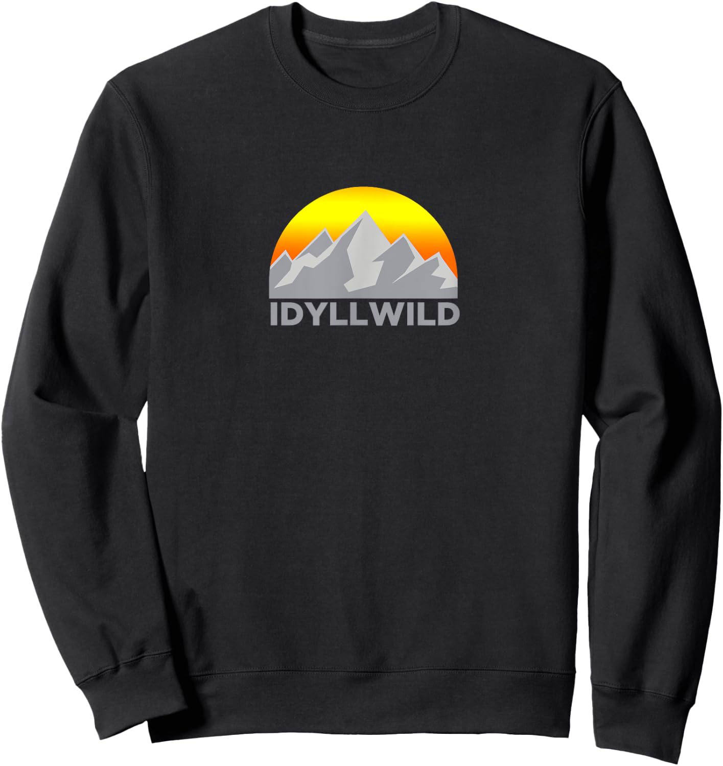 Retro Sunrise Mountain - Idyllwild California T Shirt Sweatshirt - Sweatshirt | Black