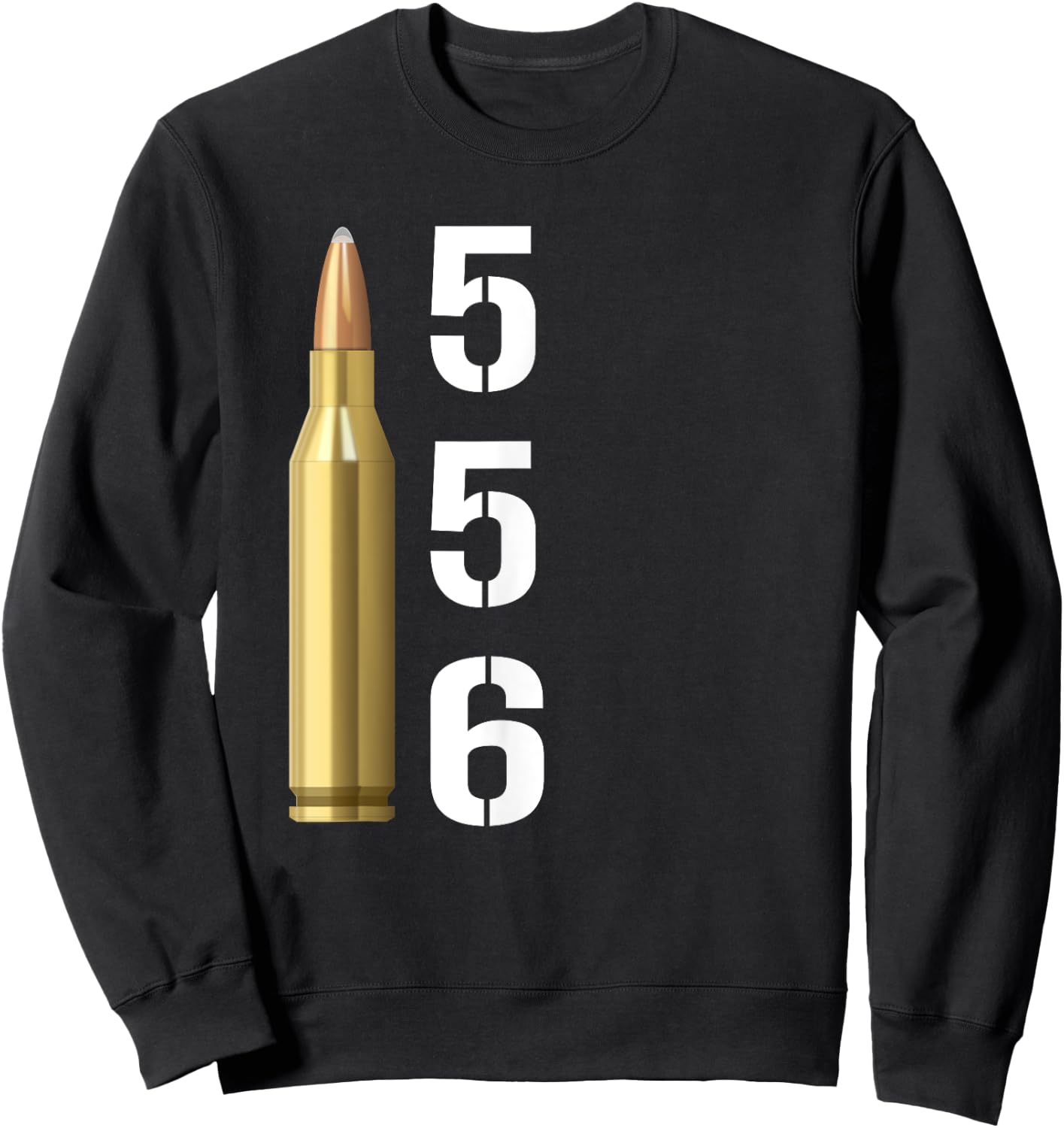 556 T Shirt Five Five Six AR-15 Rifle Gun Ammo Gift Sweatshirt - Sweatshirt | Black
