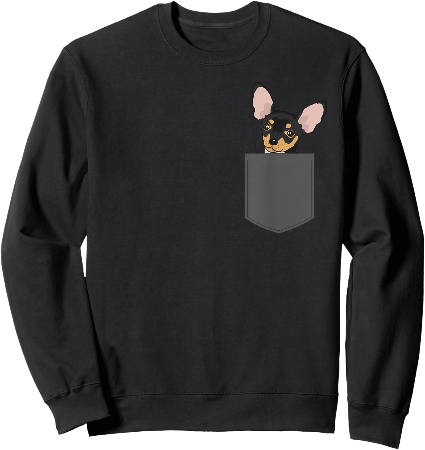 Chihuahua in Pocket design Chiwawa Lovers Gifts Sweatshirt - Sweatshirt | Black