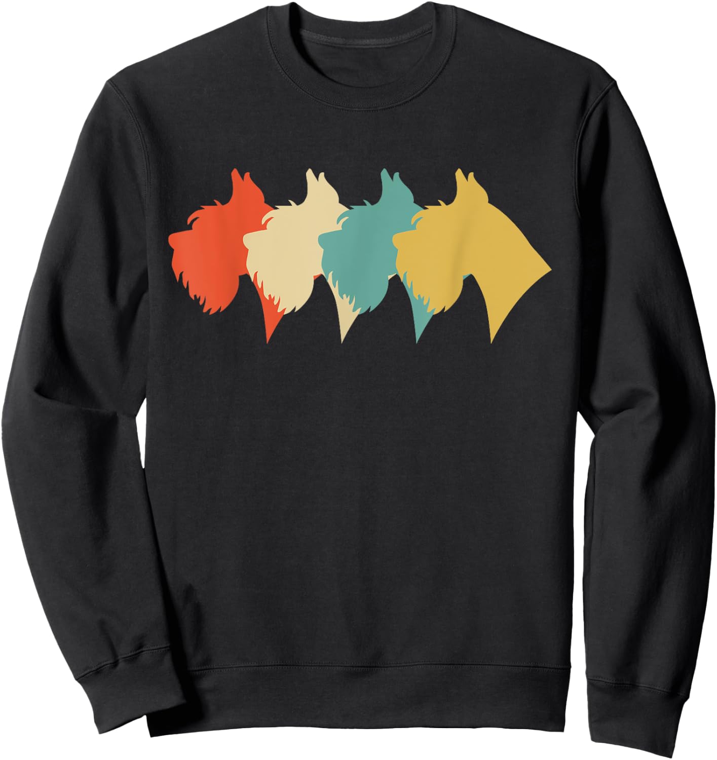 Vintage Retro Art Schnauzer T Shirt Gift Sweatshirt - Sweatshirt | Black