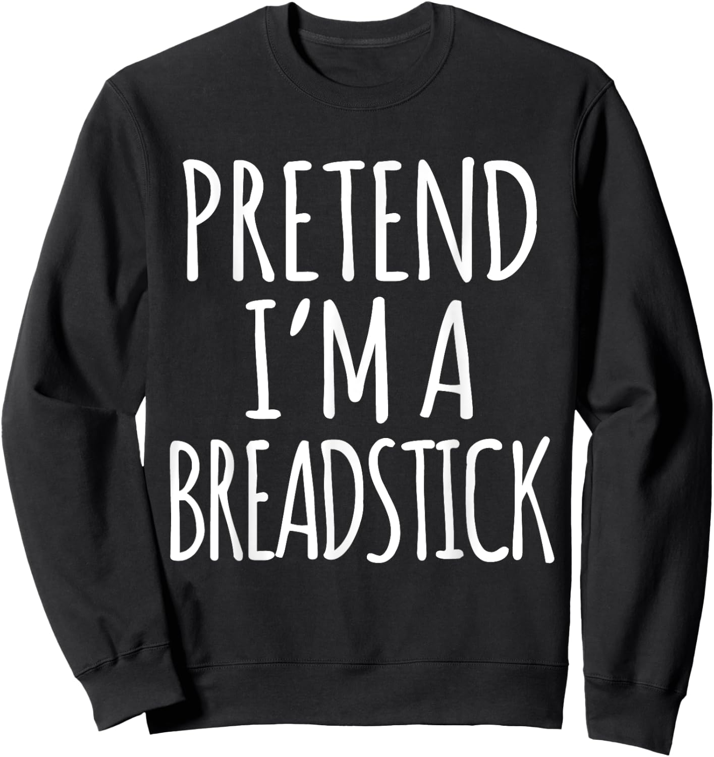 Funny Lazy Halloween Costume Shirt - Breadstick Bread Stick Sweatshirt - Sweatshirt | Black